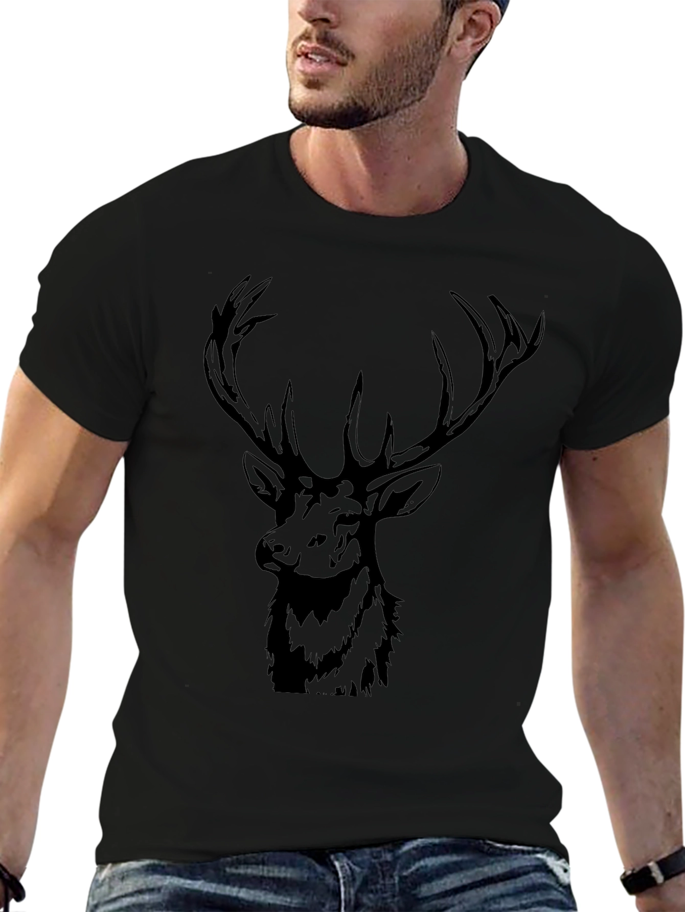 Black Deer Graphic T-Shirt