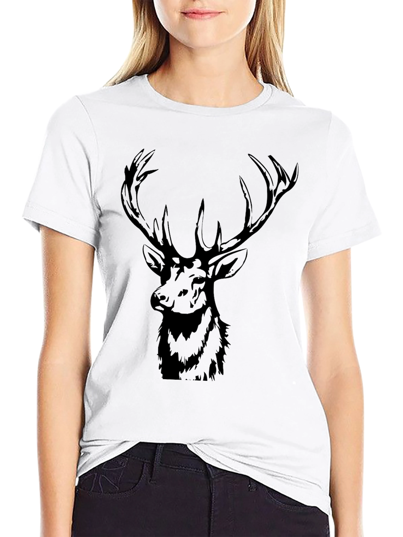 Black Deer Graphic T-Shirt