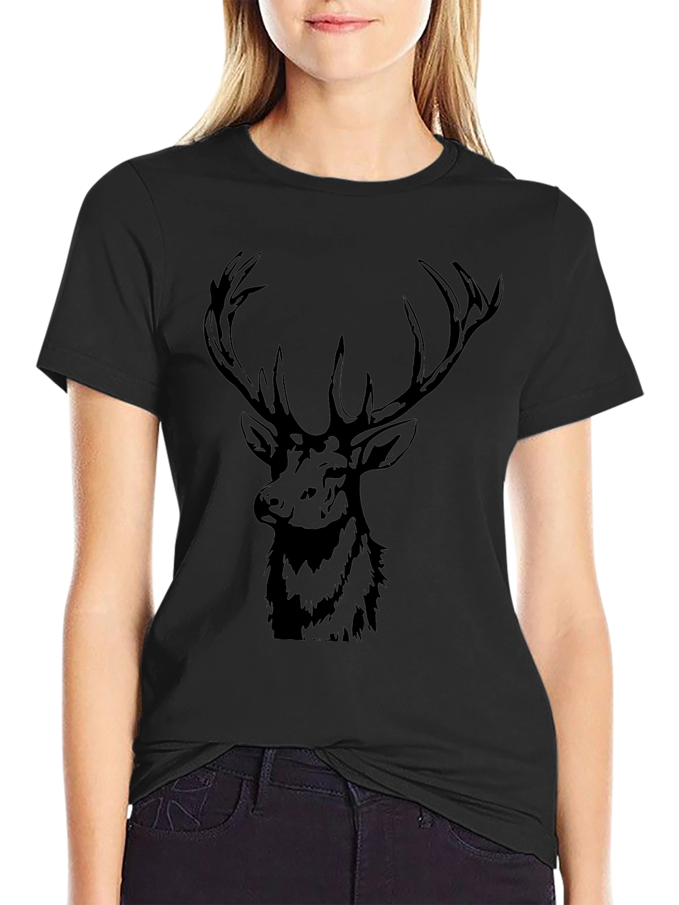 Black Deer Graphic T-Shirt