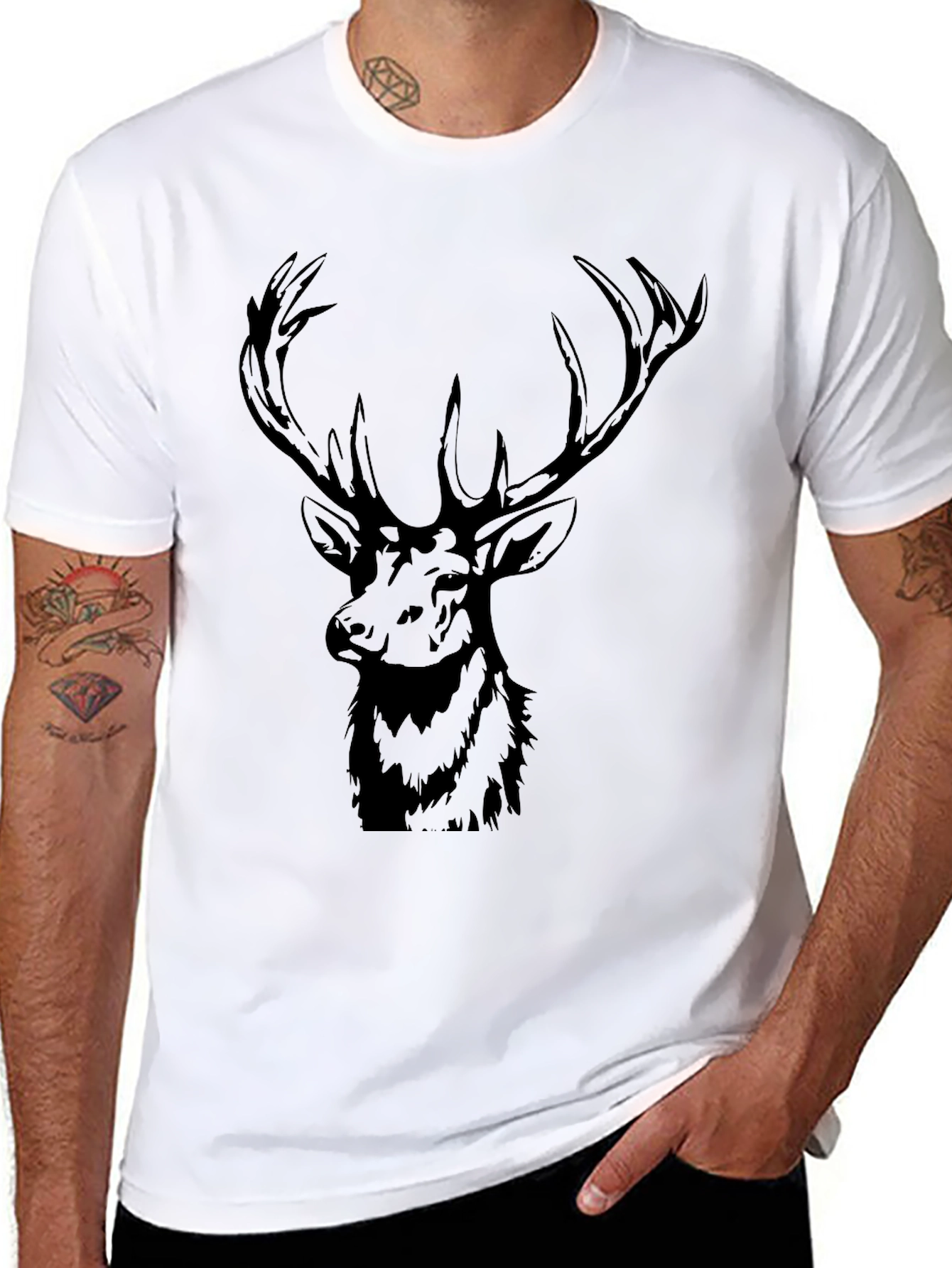 Black Deer Graphic T-Shirt