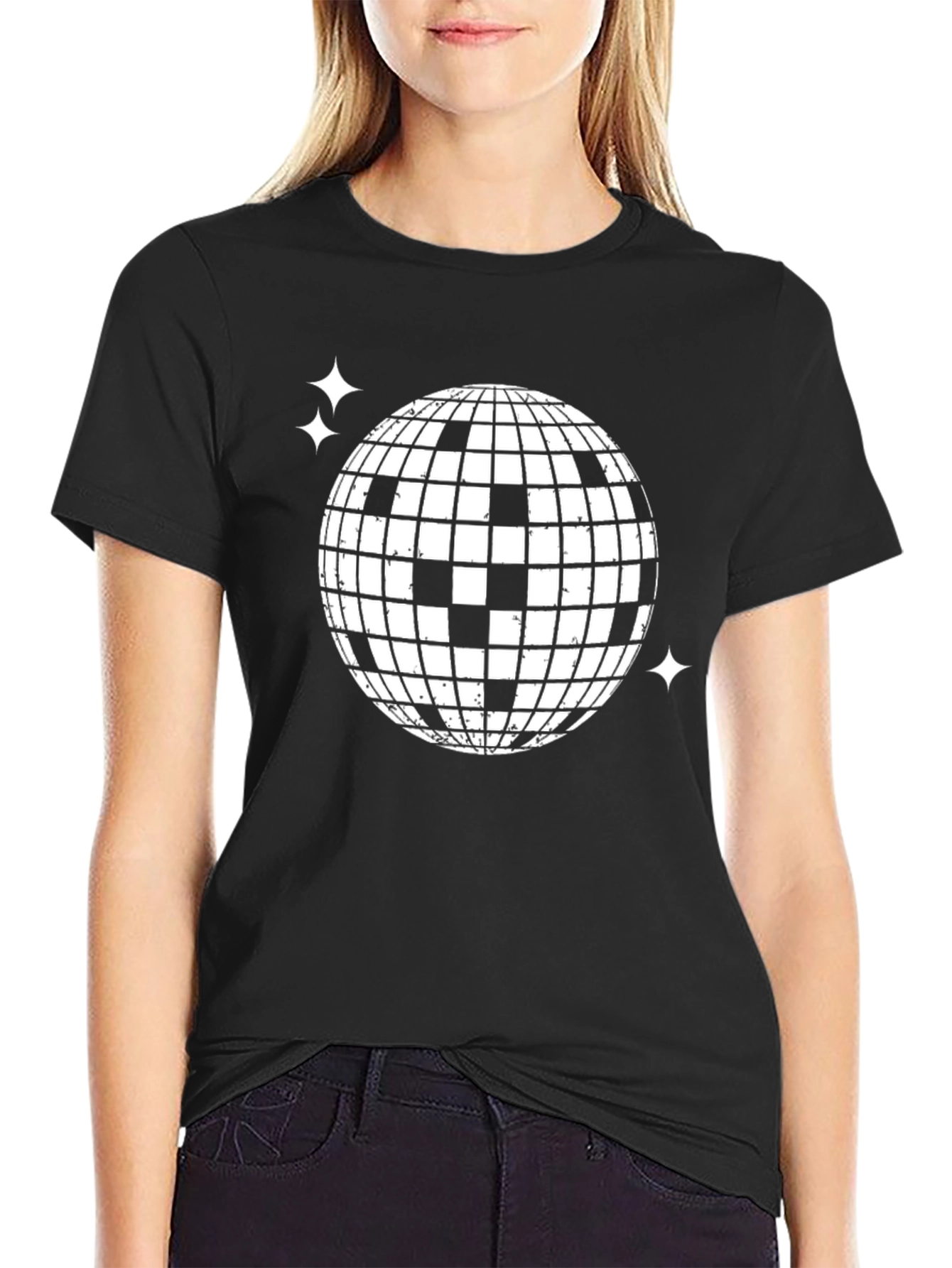 Disco Ball Graphic T-Shirt - Retro Party Tee