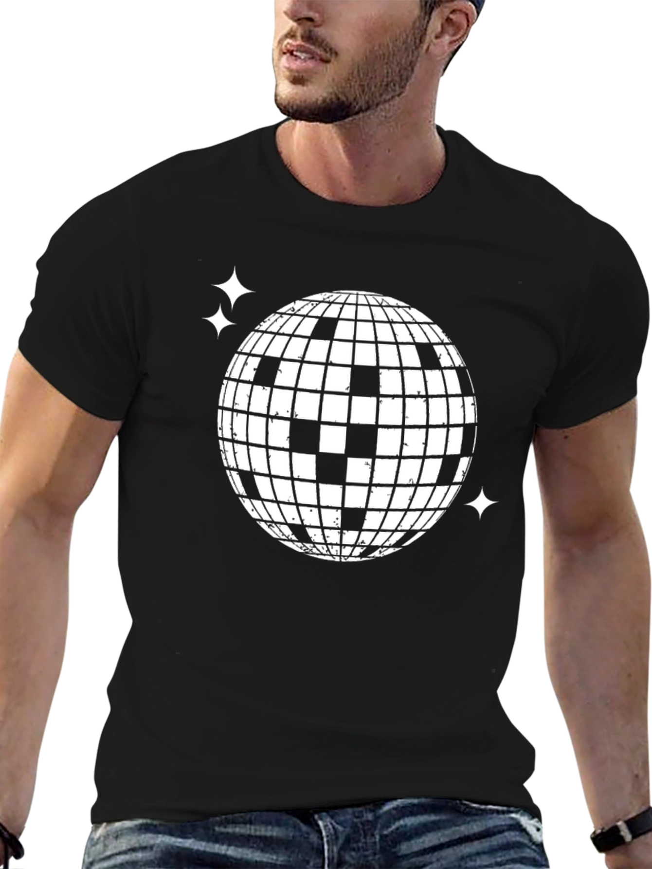 Disco Ball Graphic T-Shirt - Retro Party Tee
