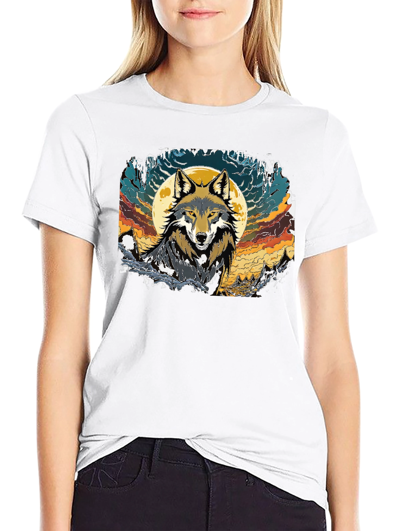 Wolf Moon Graphic T-Shirt - Black