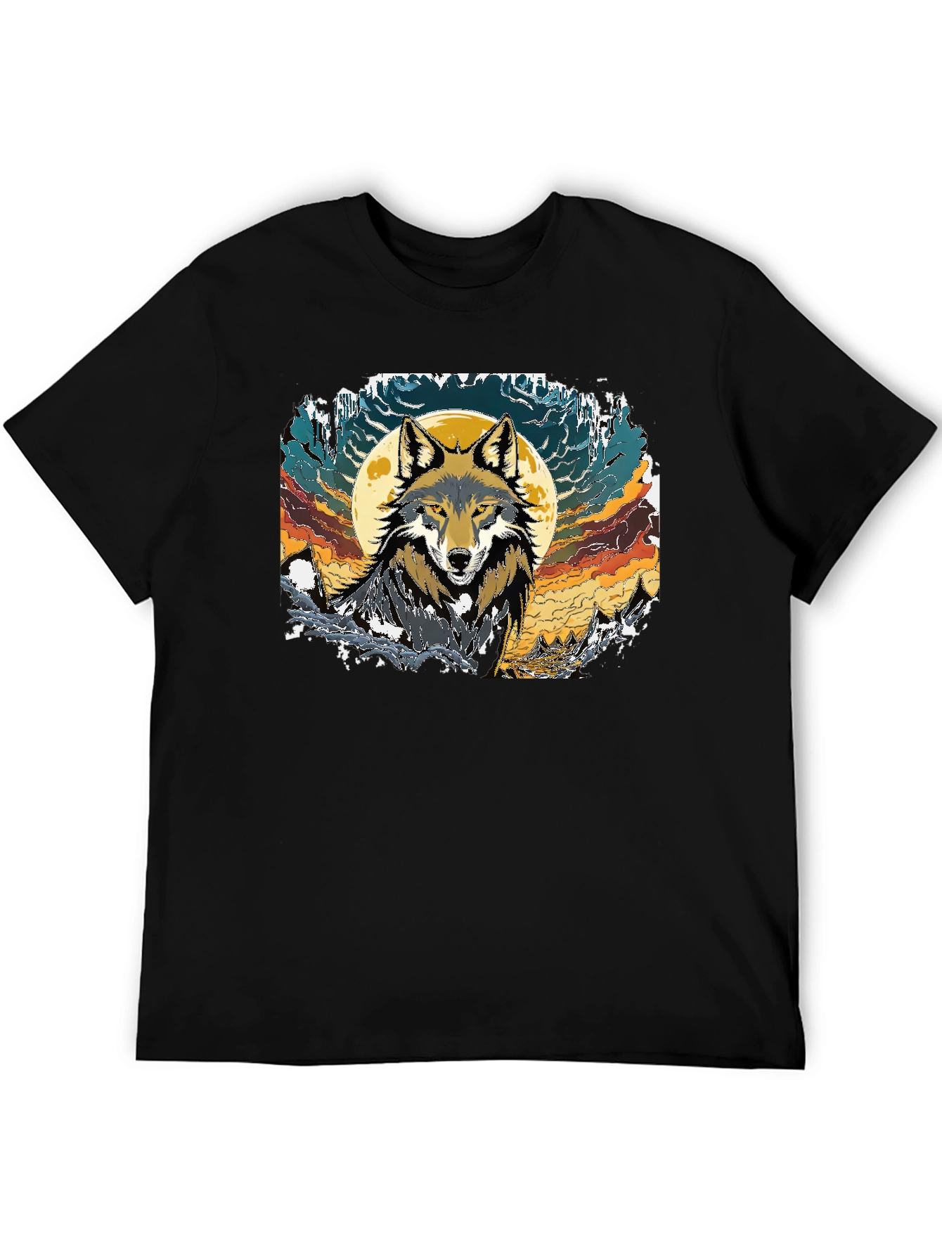Wolf Moon Graphic T-Shirt - Black
