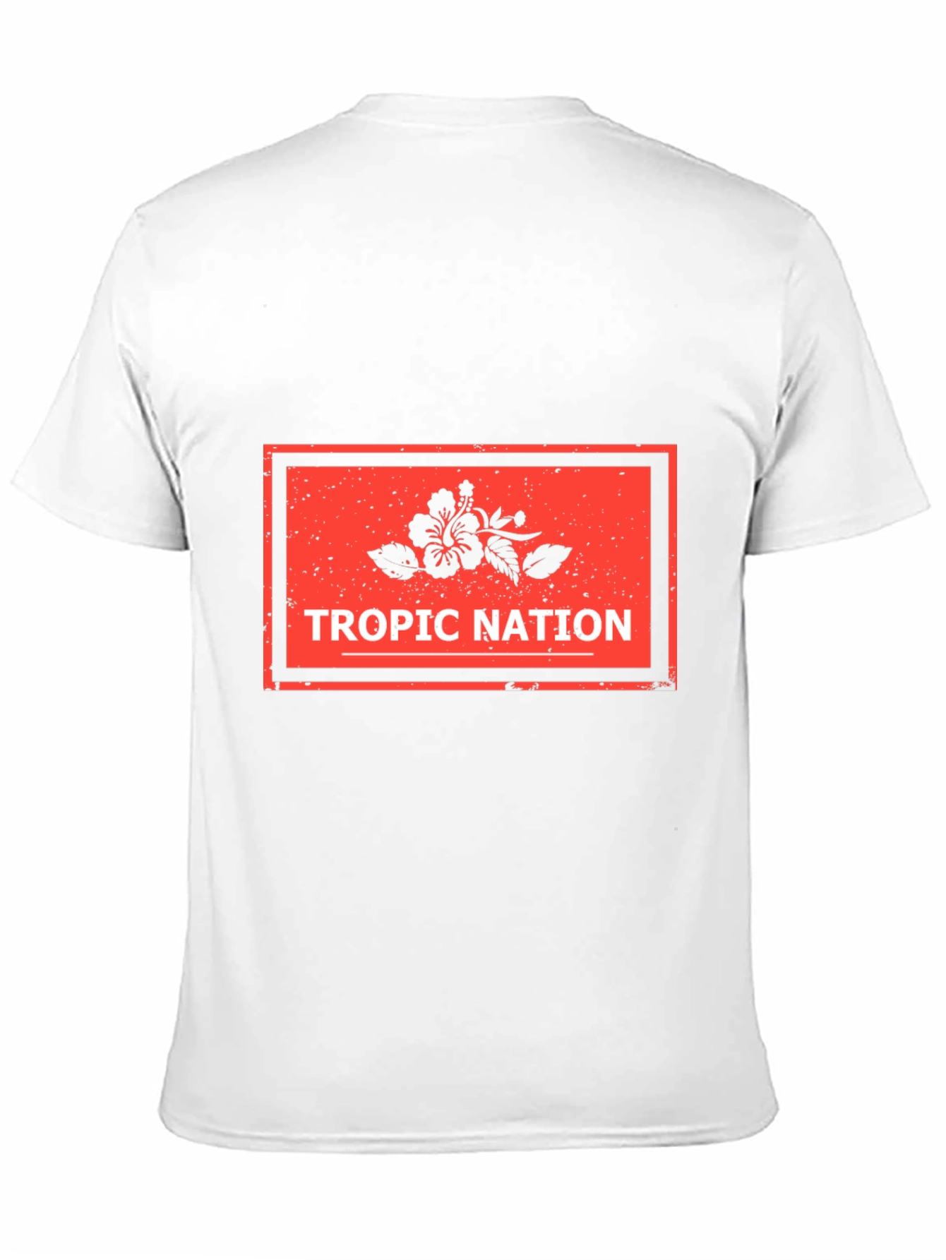 Tropic Nation Black T-Shirt with Floral Design