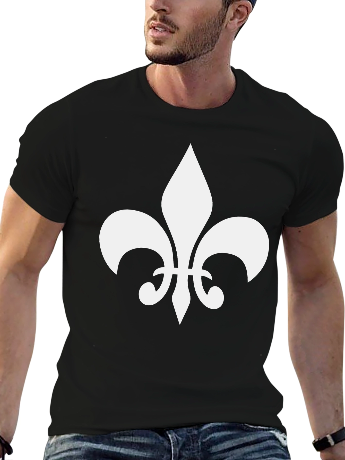 Fleur-de-Lis Graphic Tee - Stylish Black T-Shirt