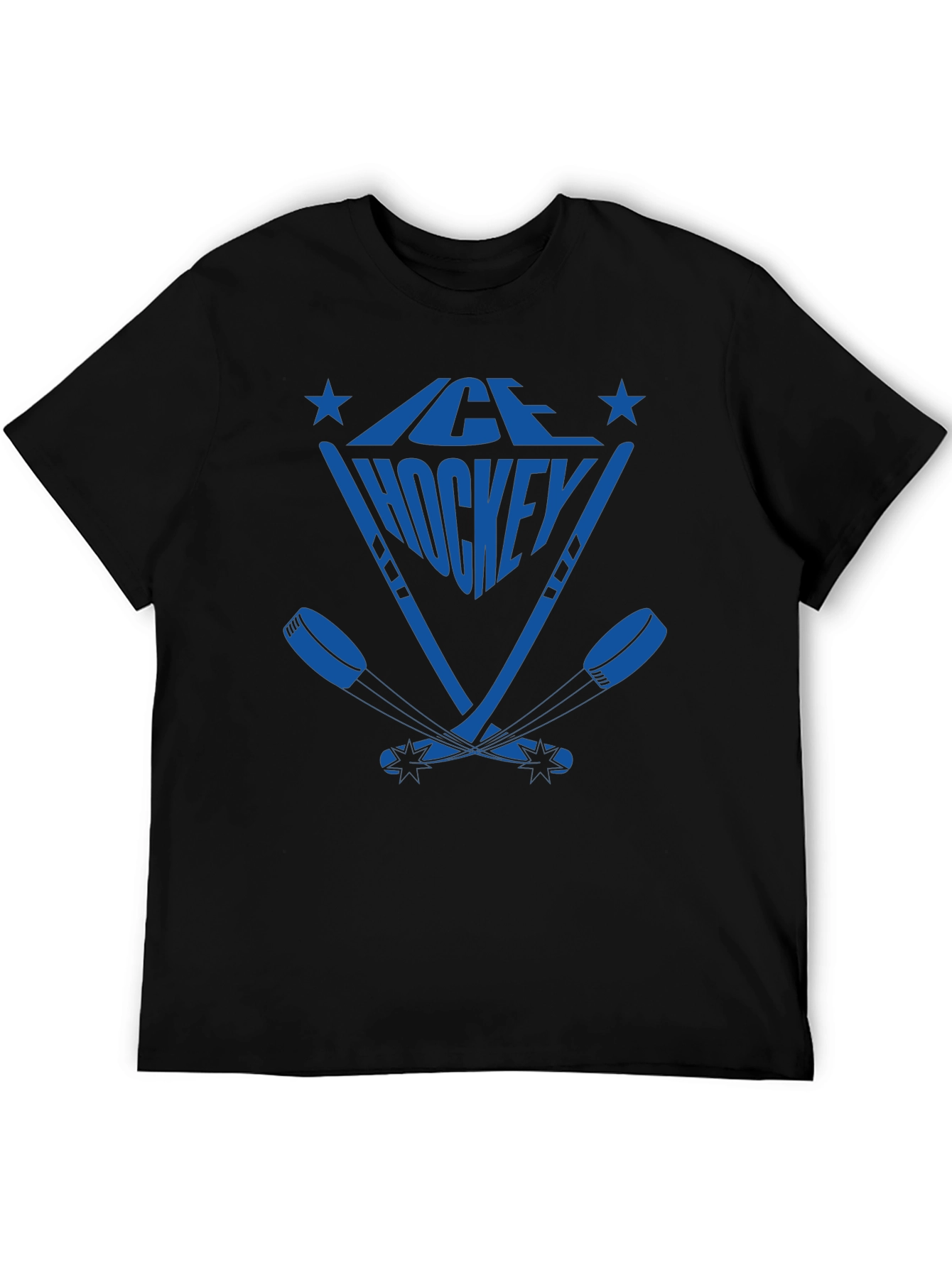 Ice Hockey Graphic T-Shirt - Blue Print