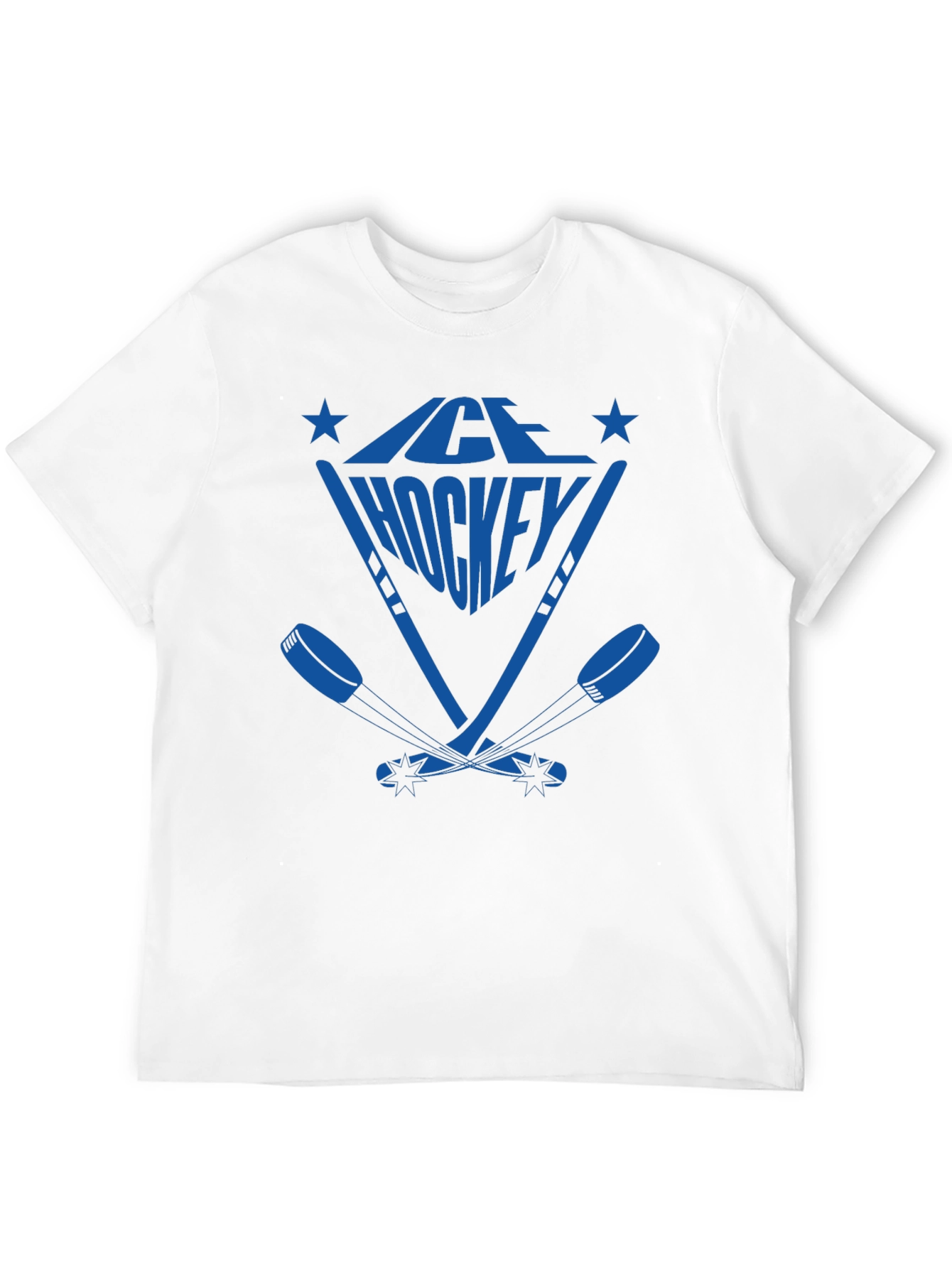 Ice Hockey Graphic T-Shirt - Blue Print
