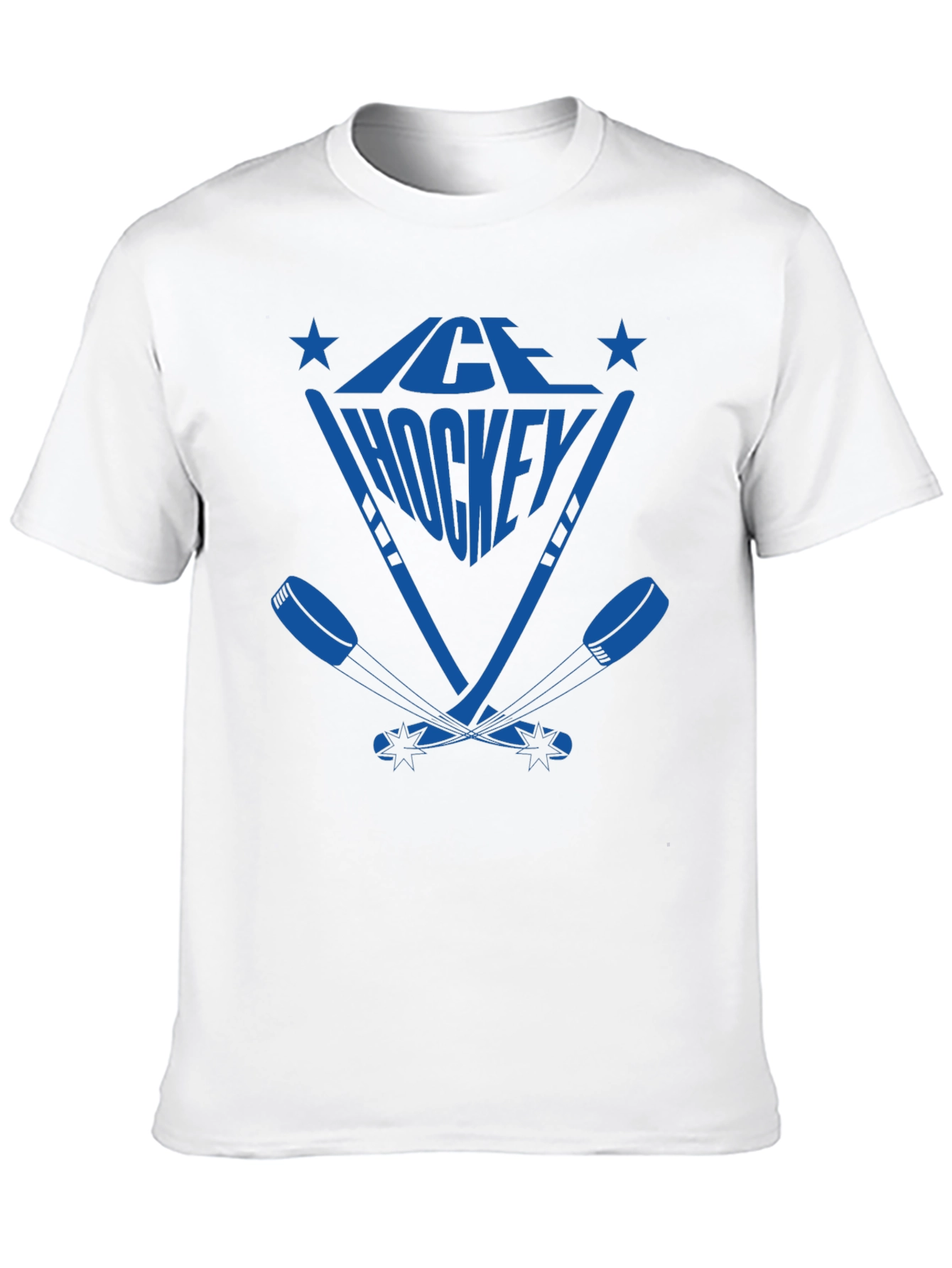 Ice Hockey Graphic T-Shirt - Blue Print