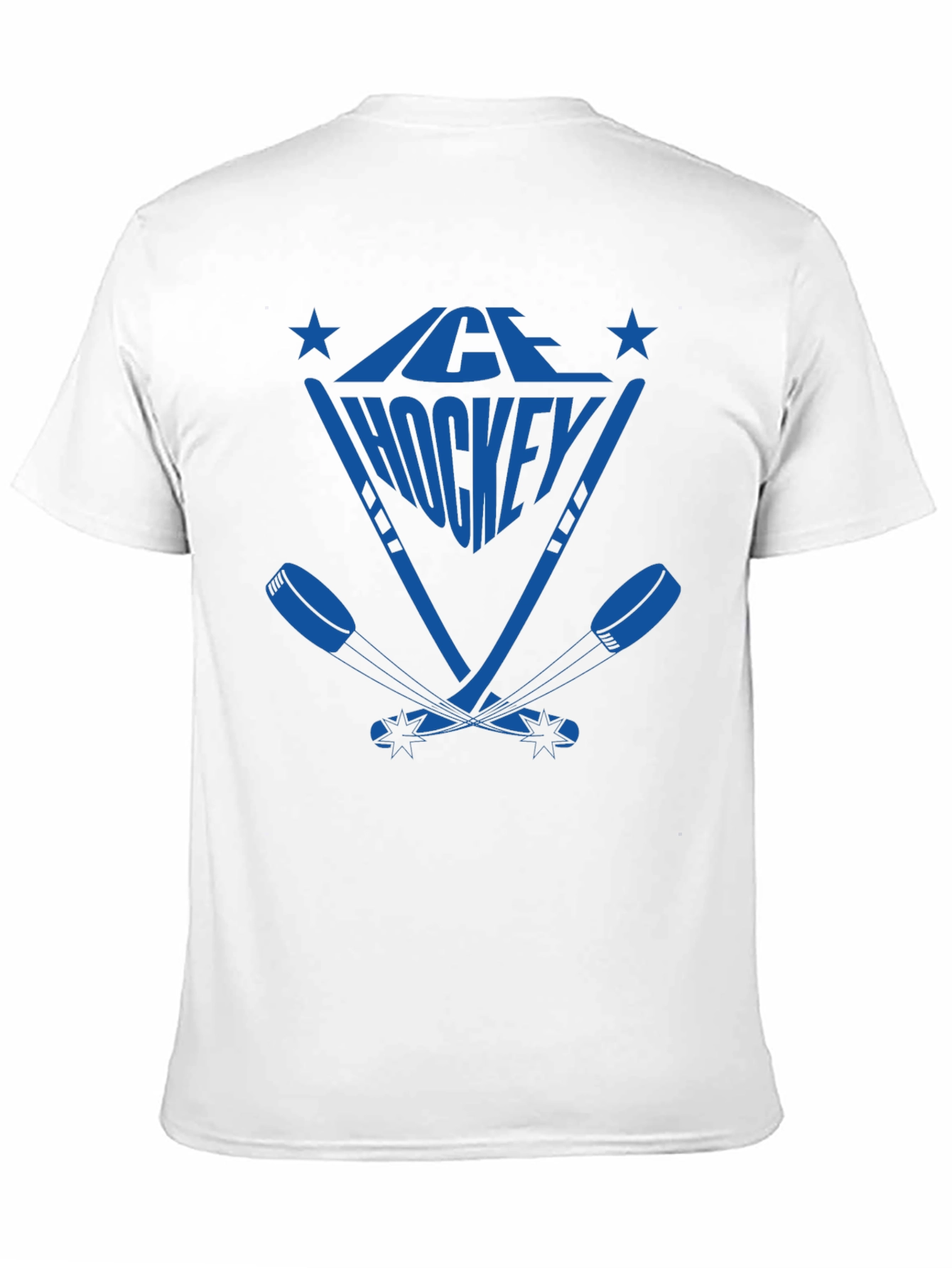 Ice Hockey Graphic T-Shirt - Blue Print
