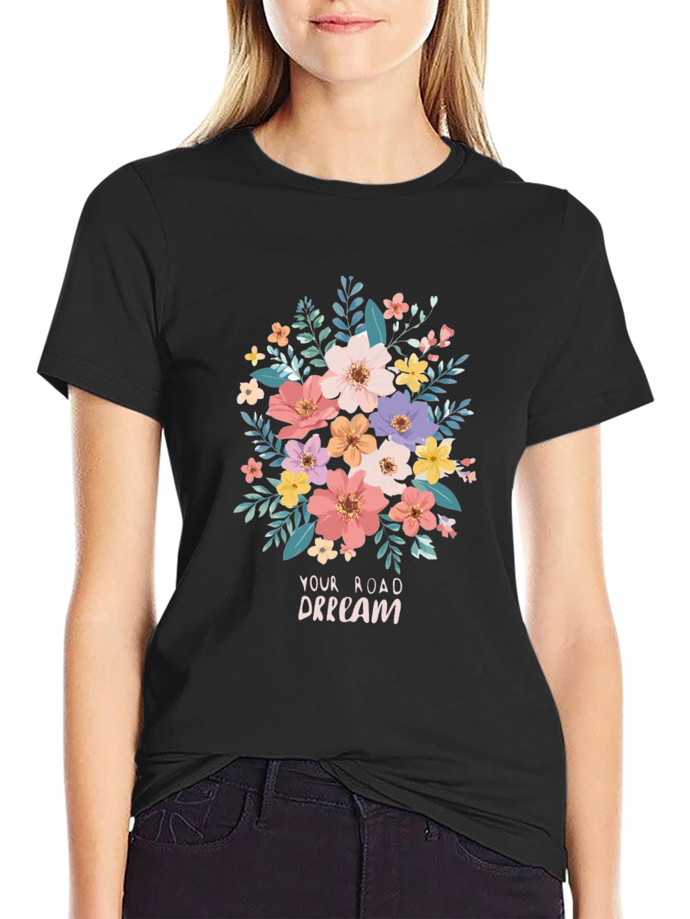 Floral Road Dream Graphic T-Shirt