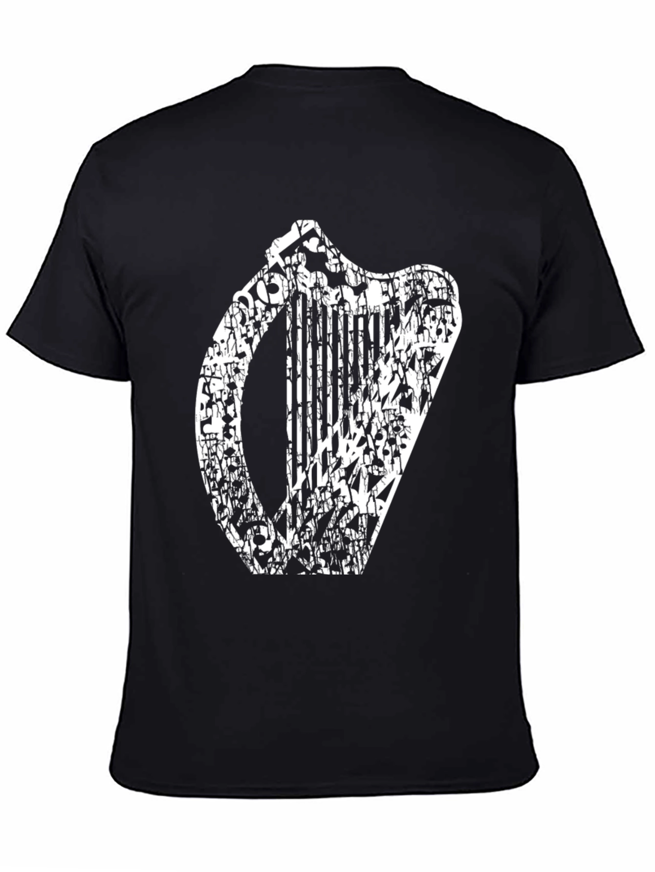Irish Harp Graphic T-Shirt - Black Cotton Tee