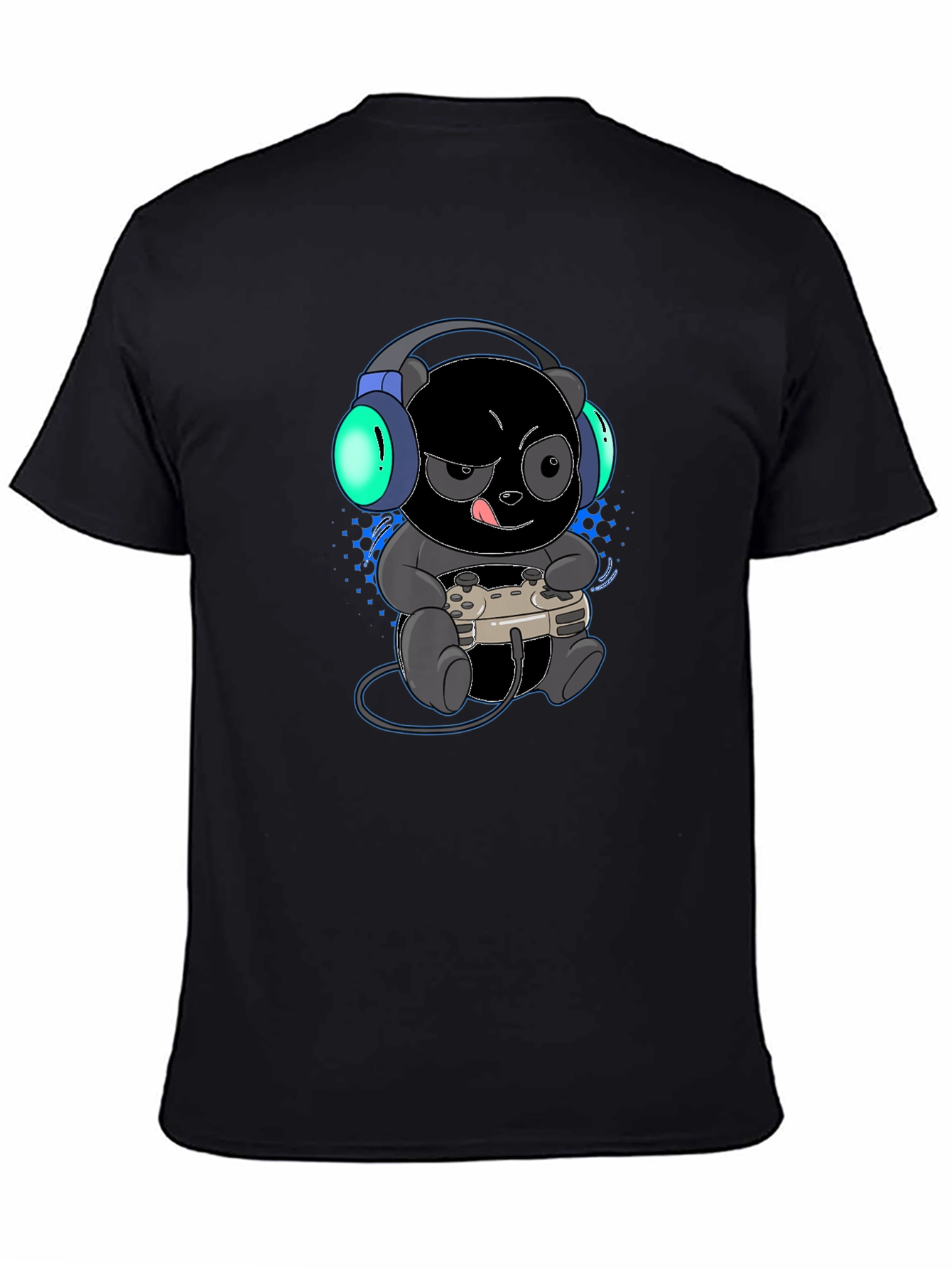 Gamer Panda Graphic Tee - Black T-Shirt