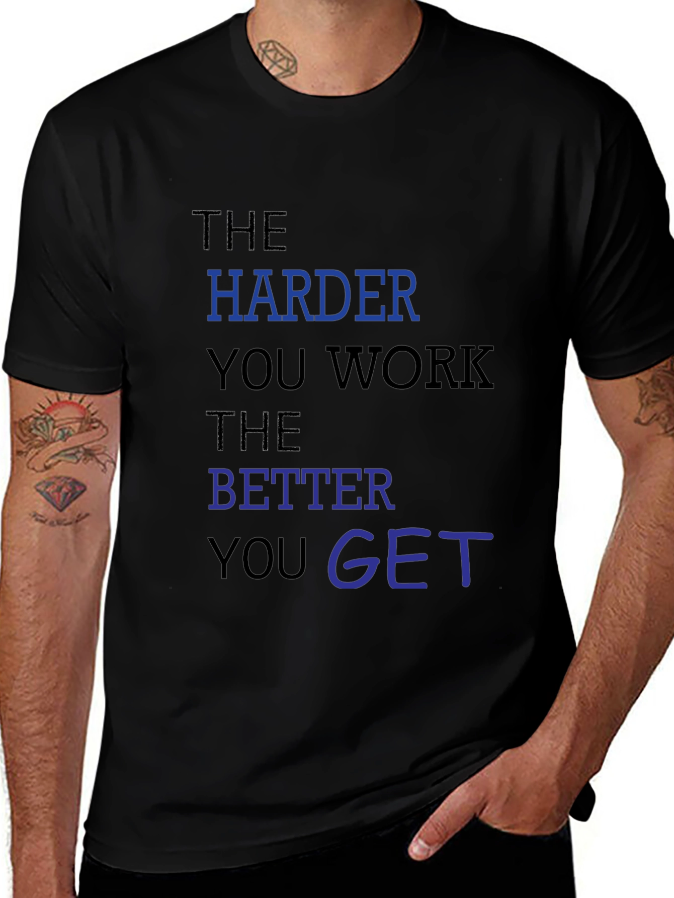 Motivational Workout Tee: The Harder You Work