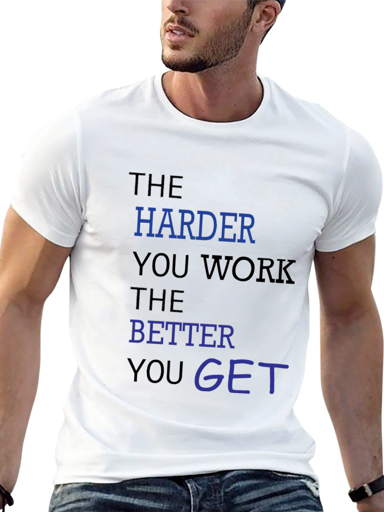 Motivational Workout Tee: The Harder You Work