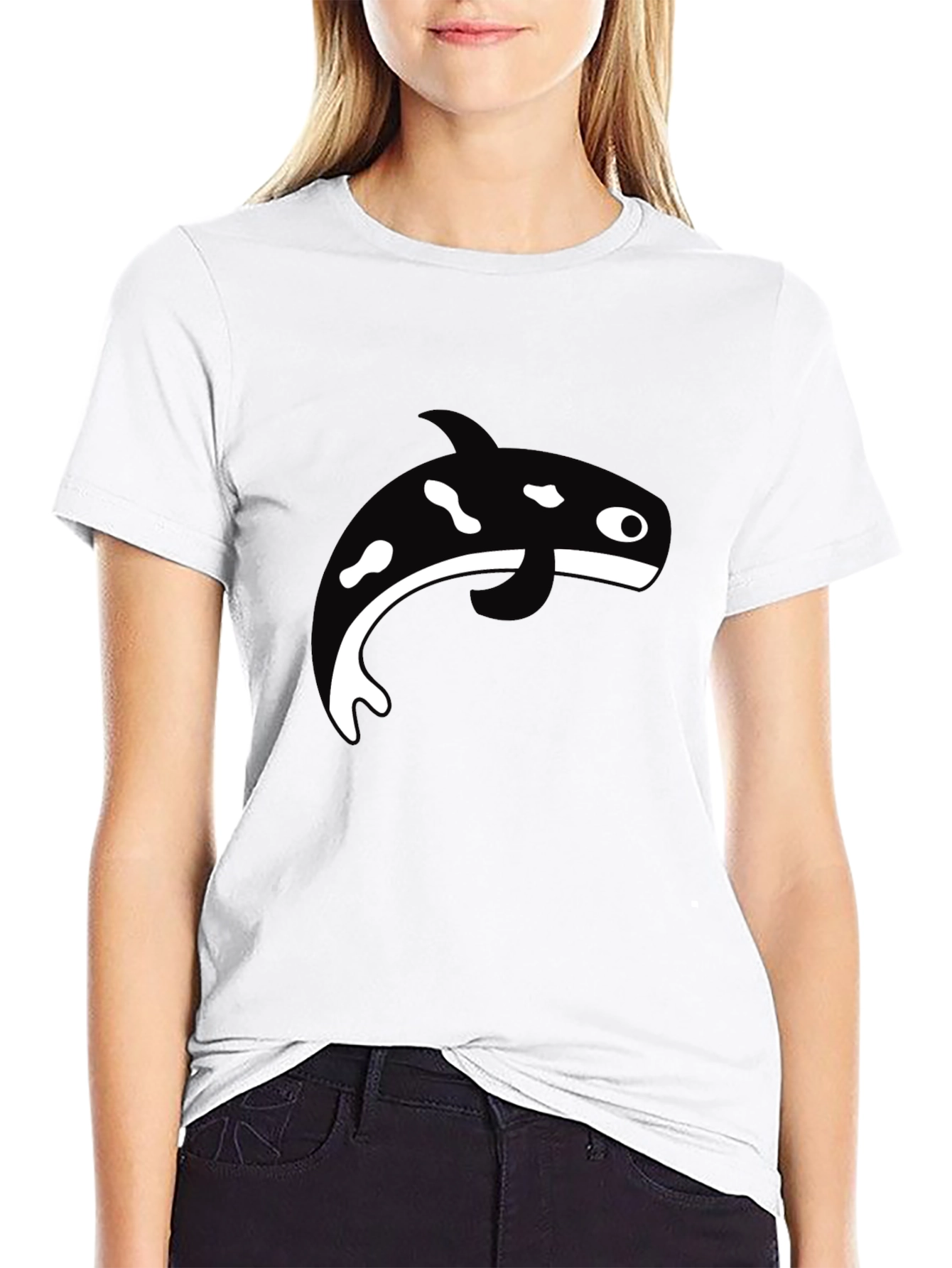 Orca Whale Graphic T-Shirt - Black Casual Tee