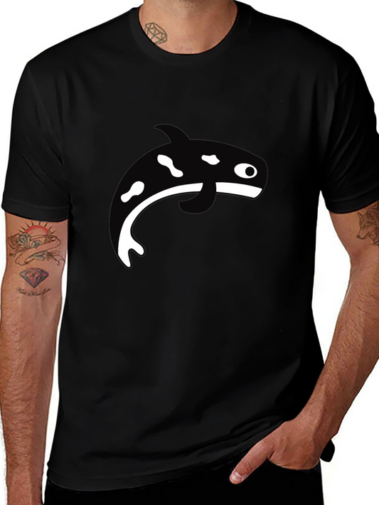 Orca Whale Graphic T-Shirt - Black Casual Tee