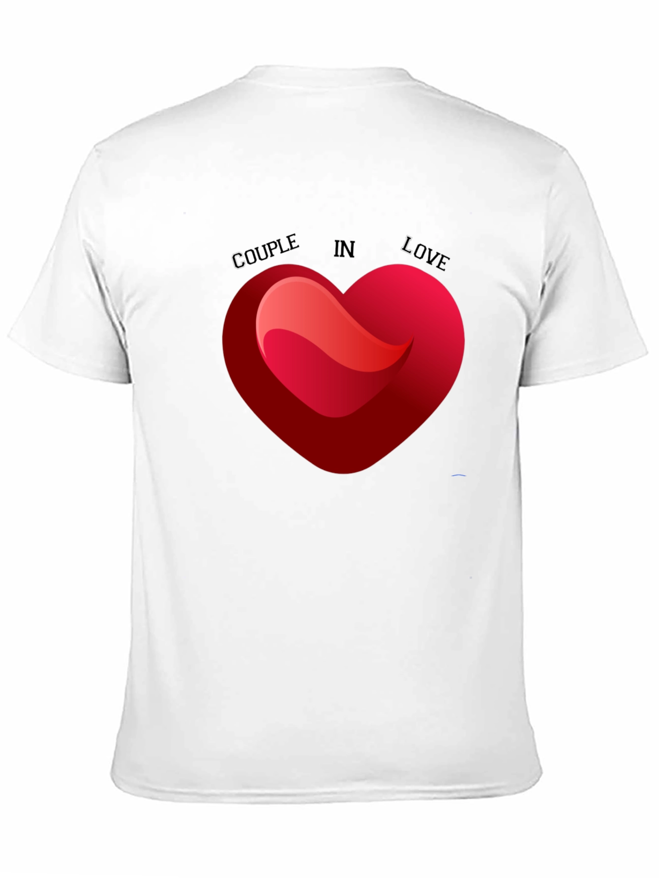 Couple in Love Heart Graphic Tee - Black