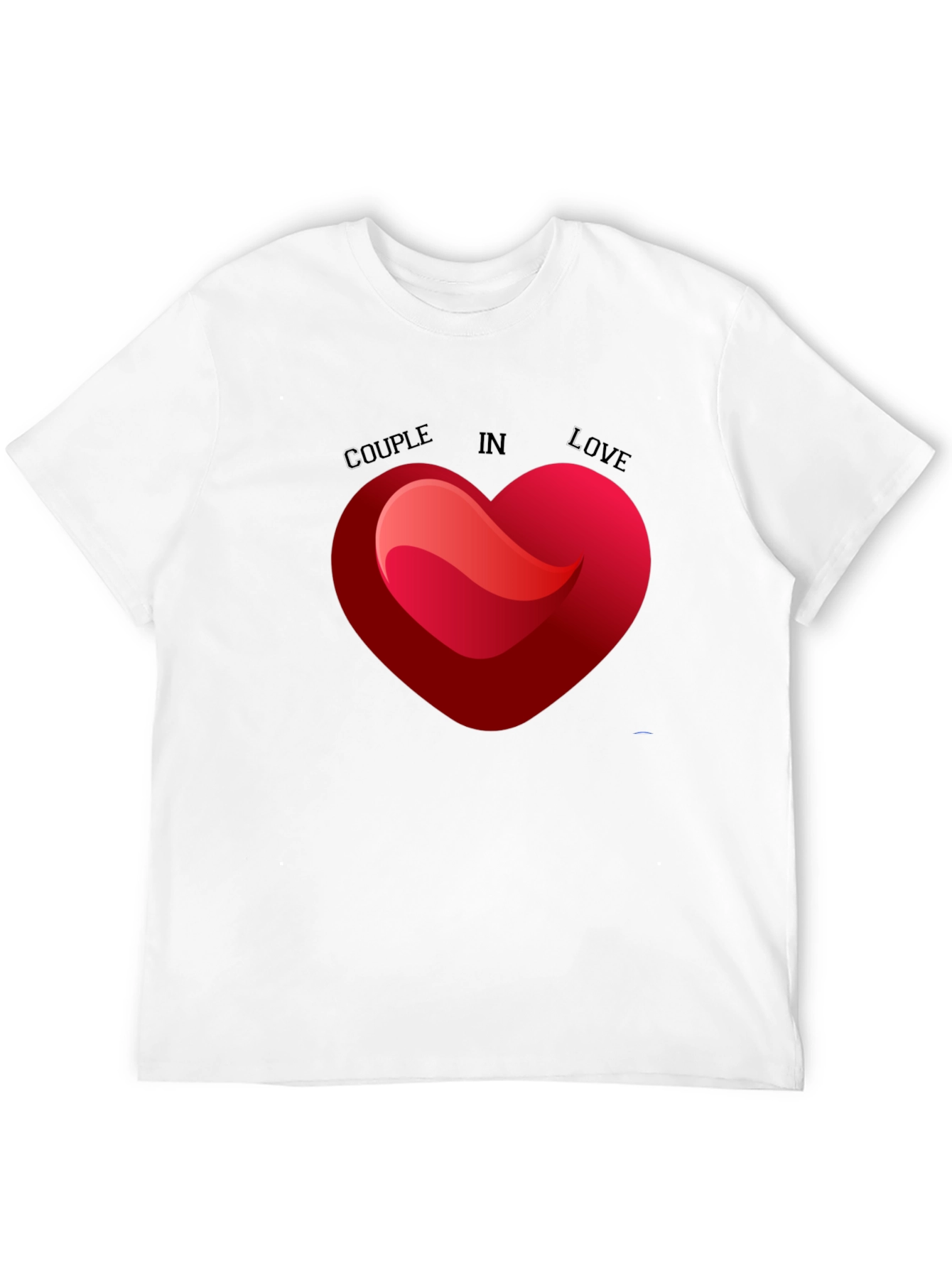 Couple in Love Heart Graphic Tee - Black