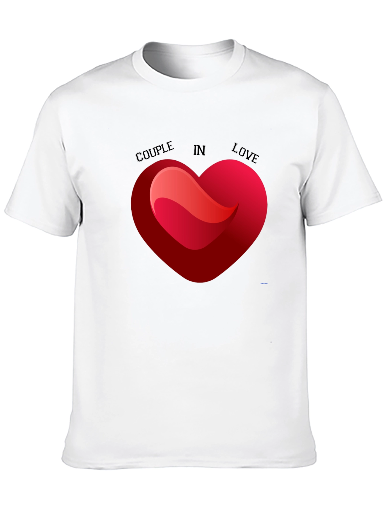 Couple in Love Heart Graphic Tee - Black