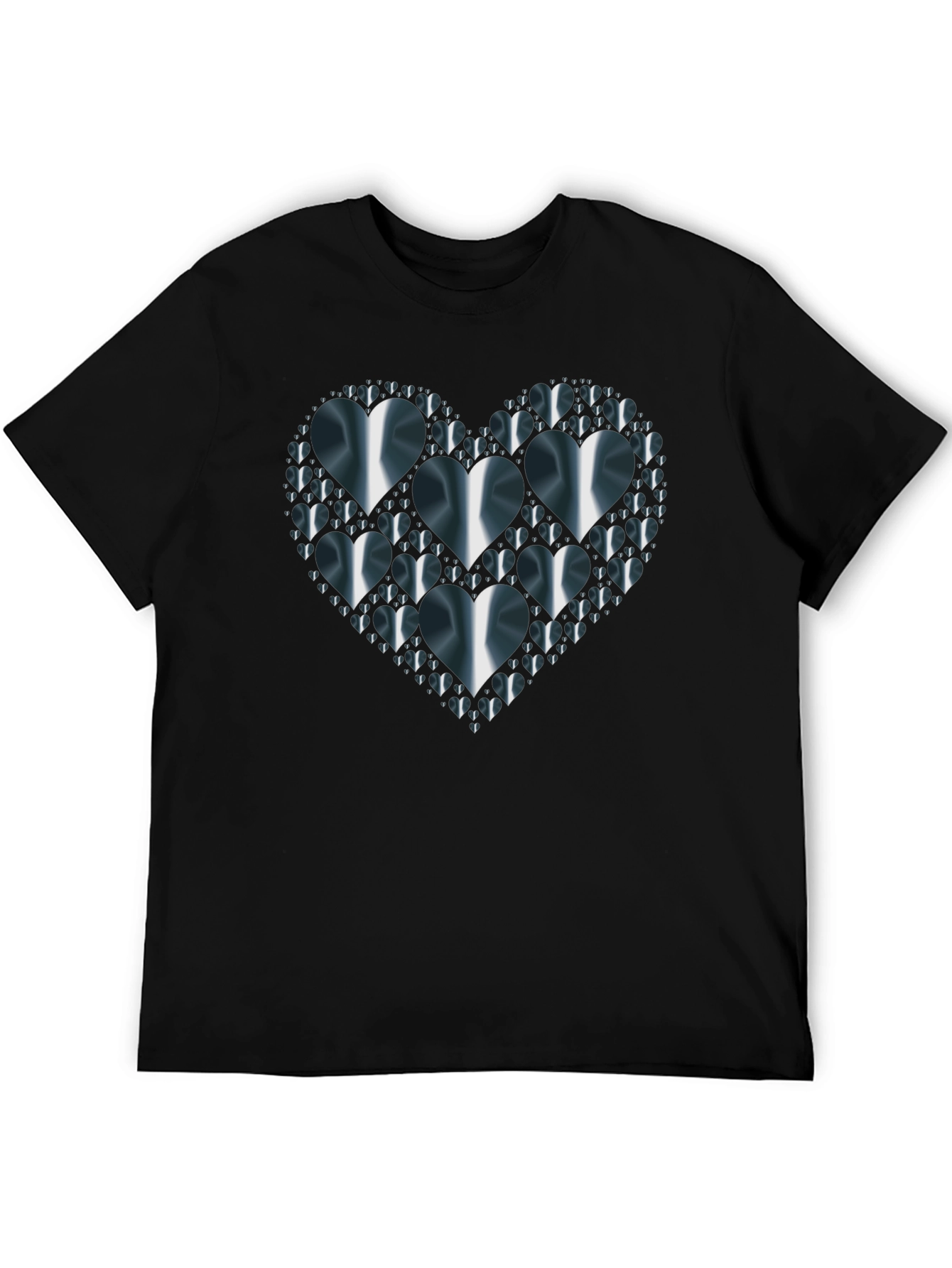 Heart Design Black T-Shirt
