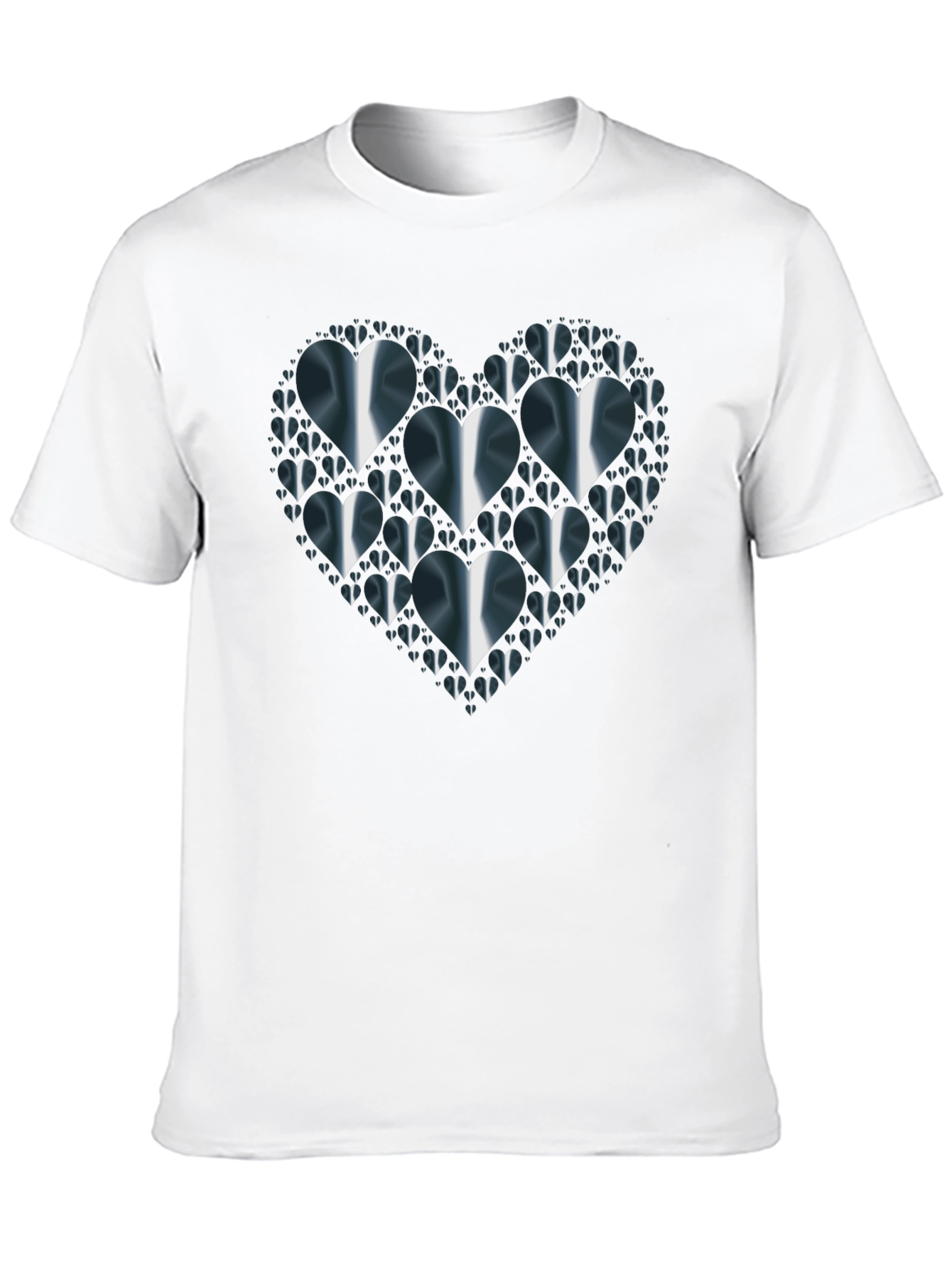 Heart Design Black T-Shirt