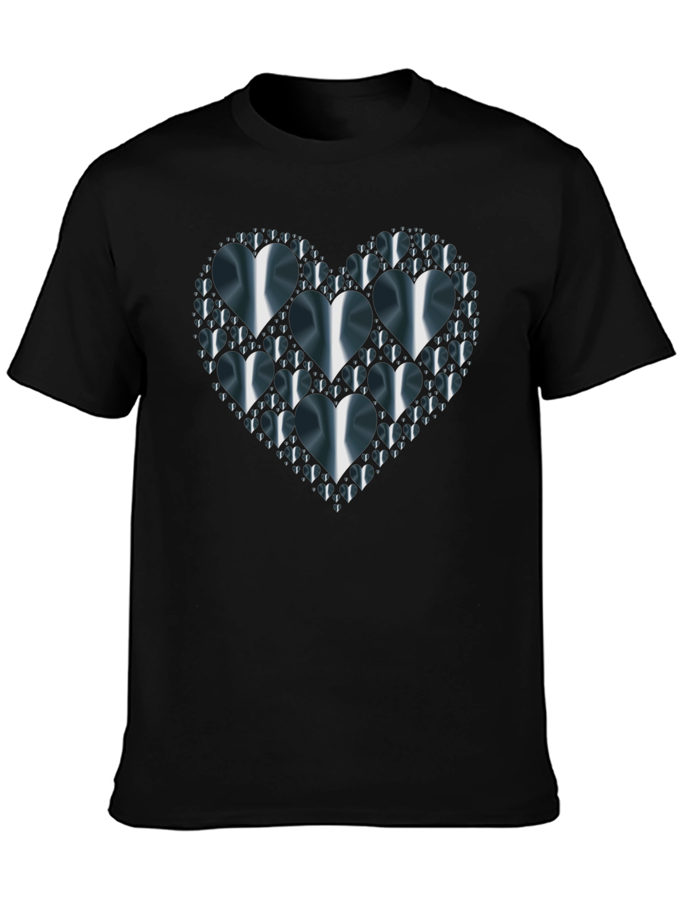 Heart Design Black T-Shirt