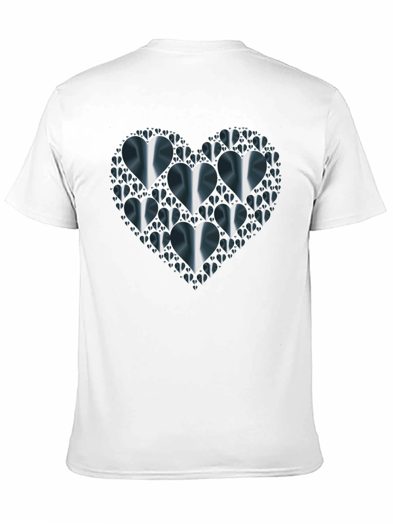 Heart Design Black T-Shirt