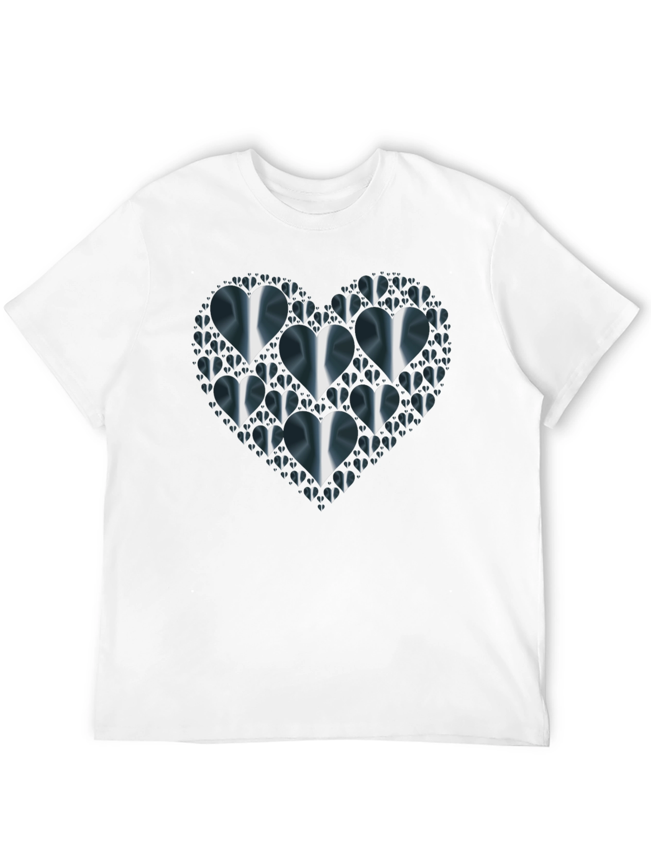 Heart Design Black T-Shirt