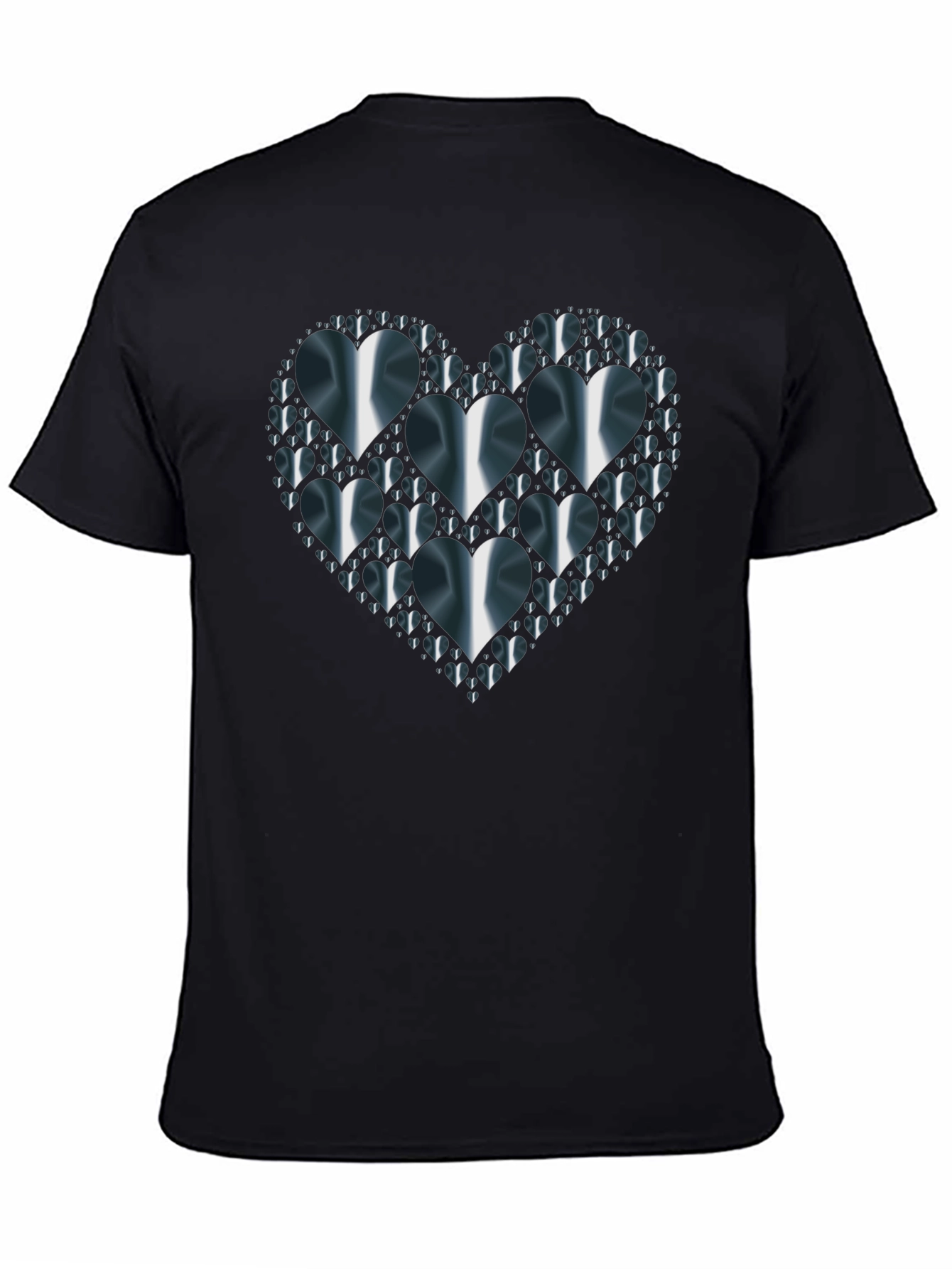 Heart Design Black T-Shirt