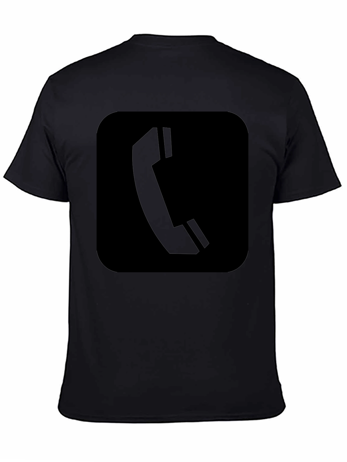 Black T-Shirt with Phone Icon
