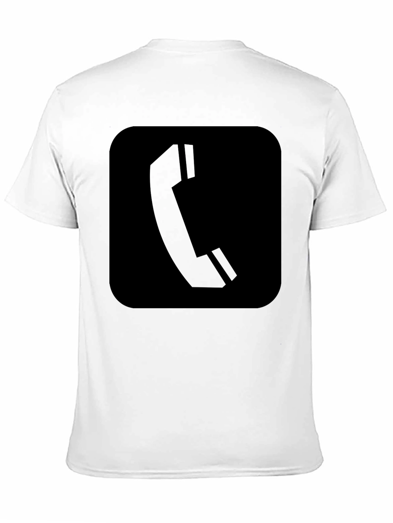Black T-Shirt with Phone Icon