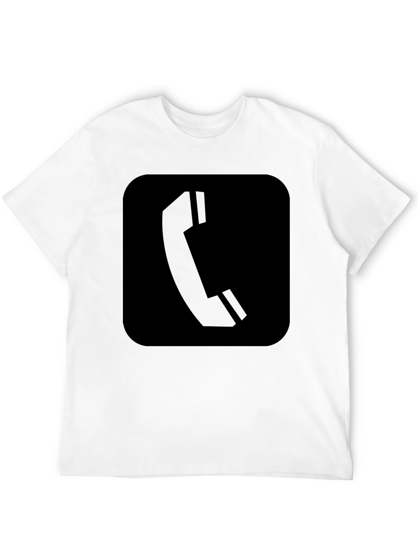Black T-Shirt with Phone Icon
