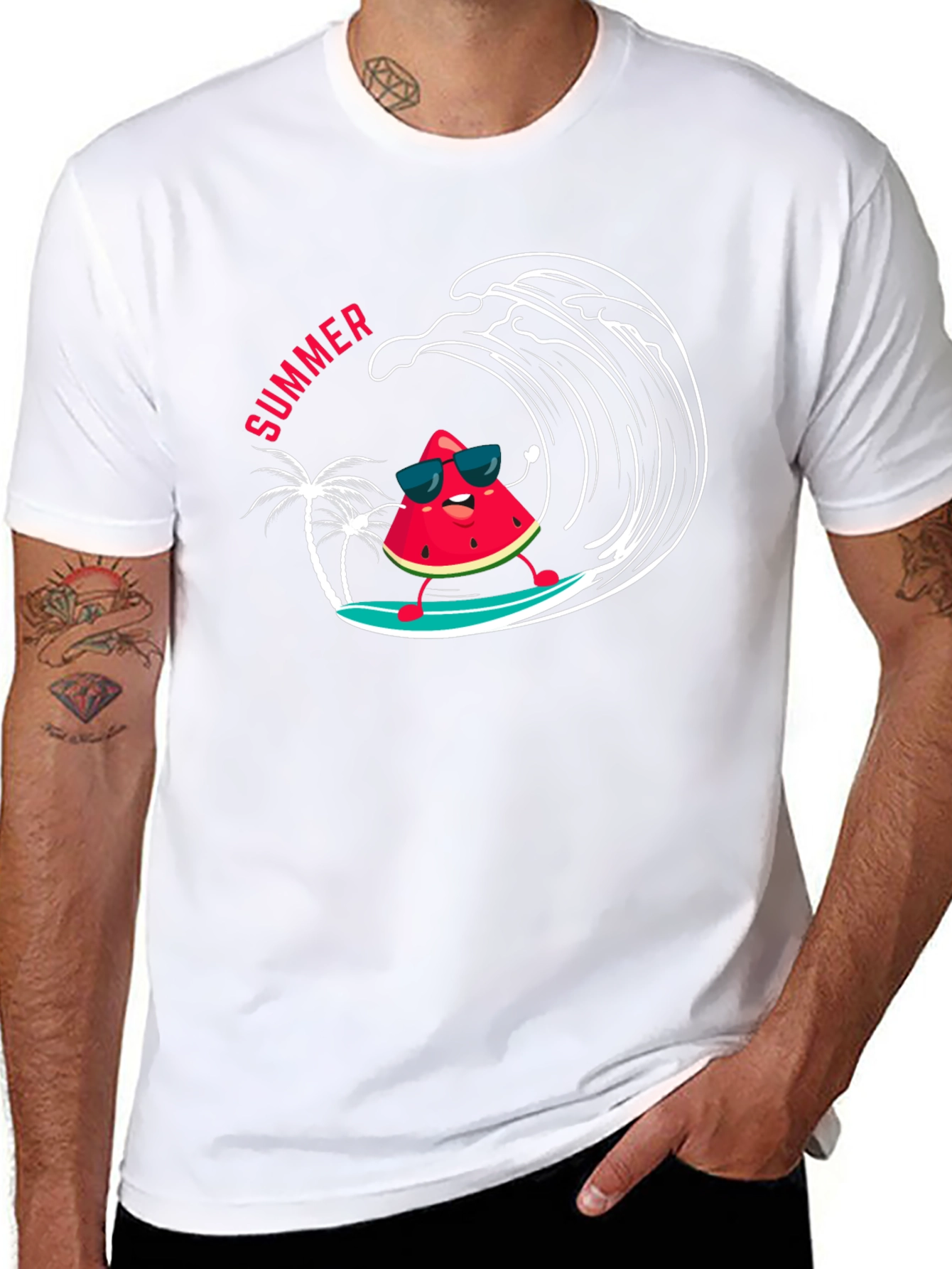 Summer Watermelon Surfing T-Shirt