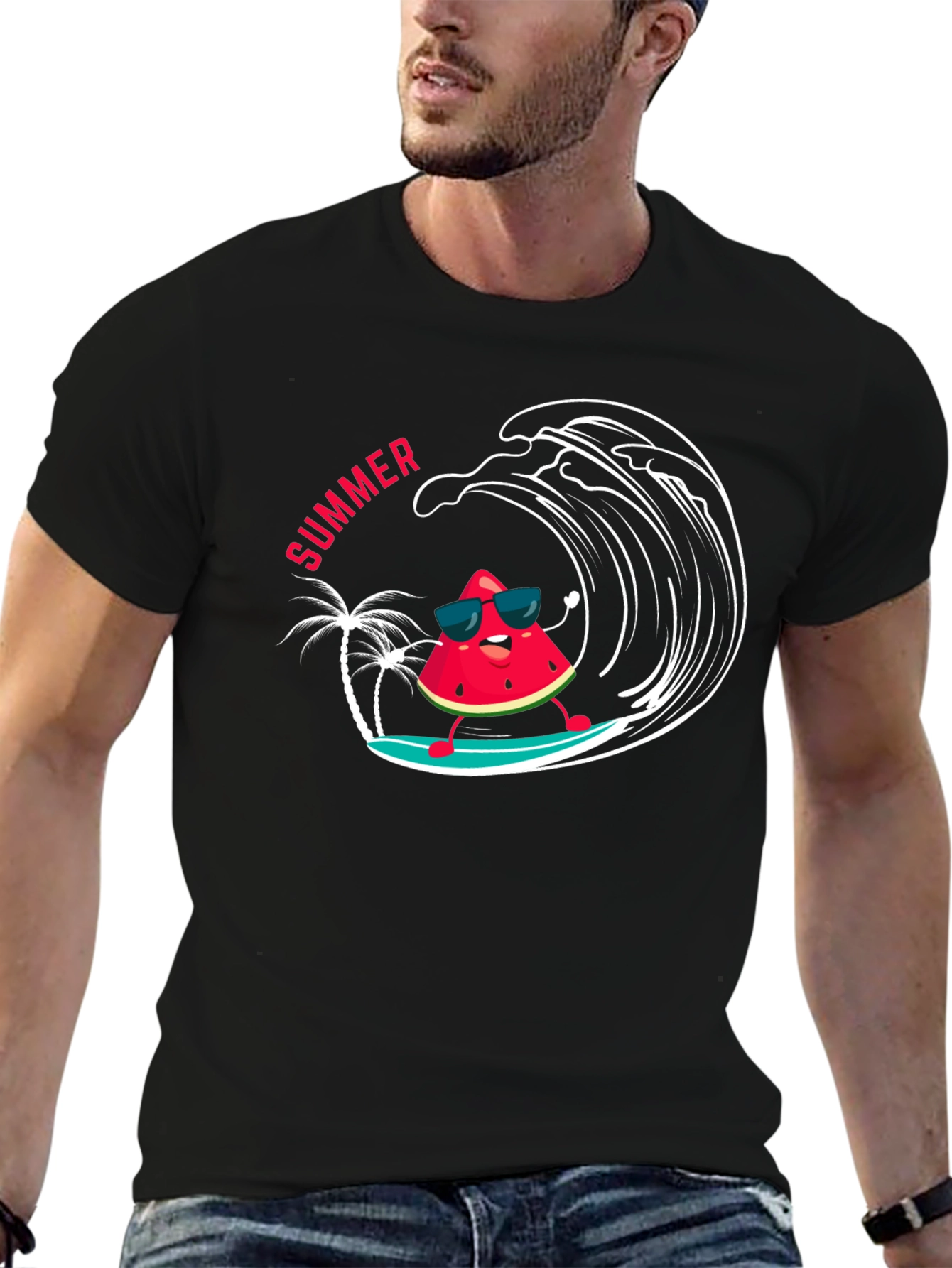 Summer Watermelon Surfing T-Shirt