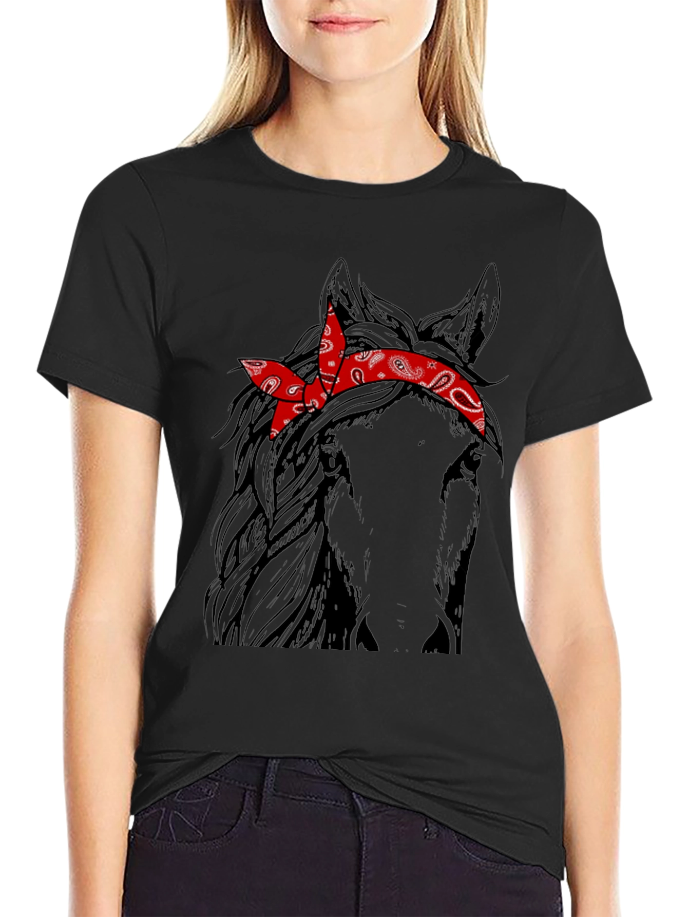 Horse with Bandana Graphic Tee