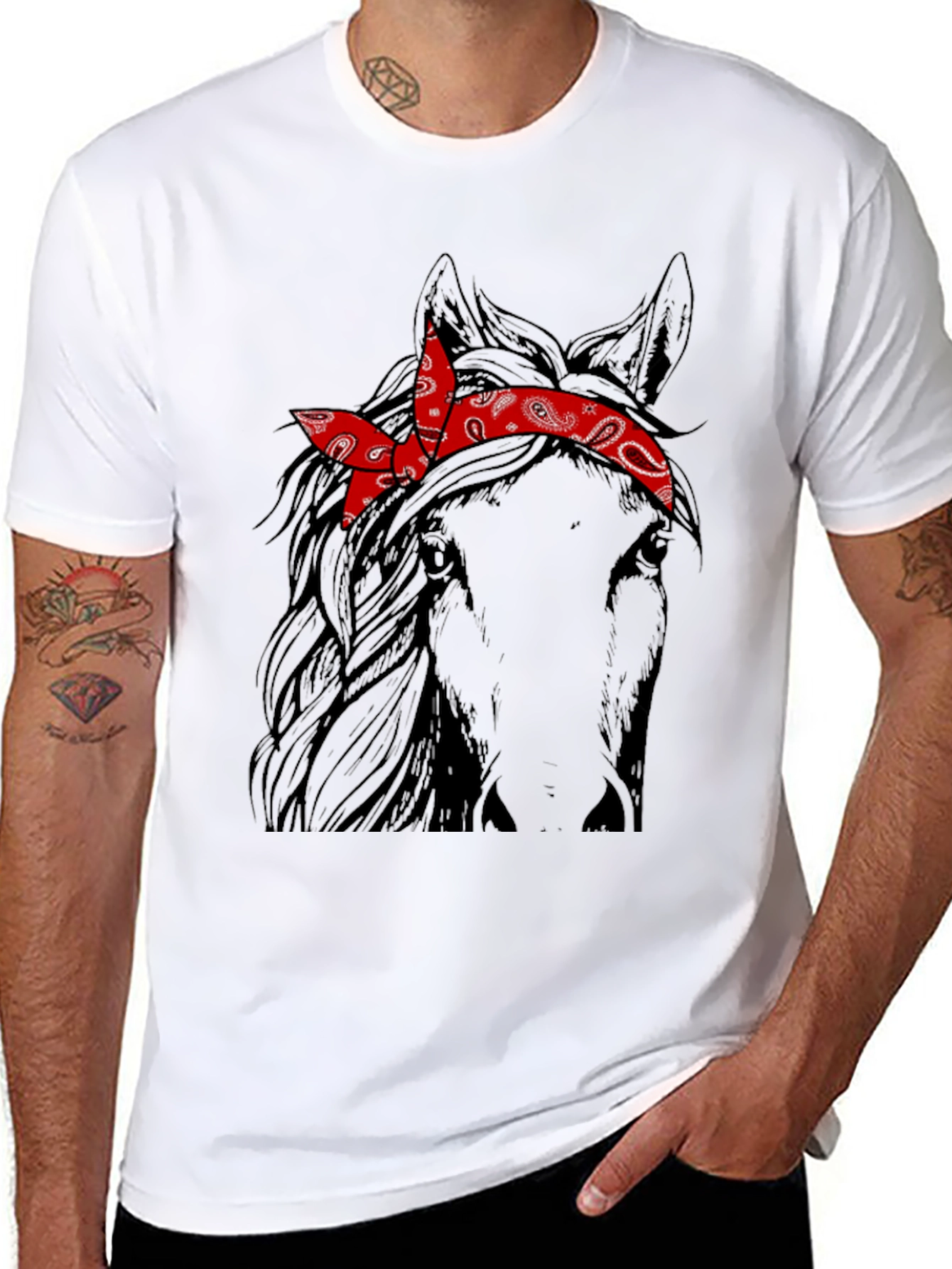Horse with Bandana Graphic Tee