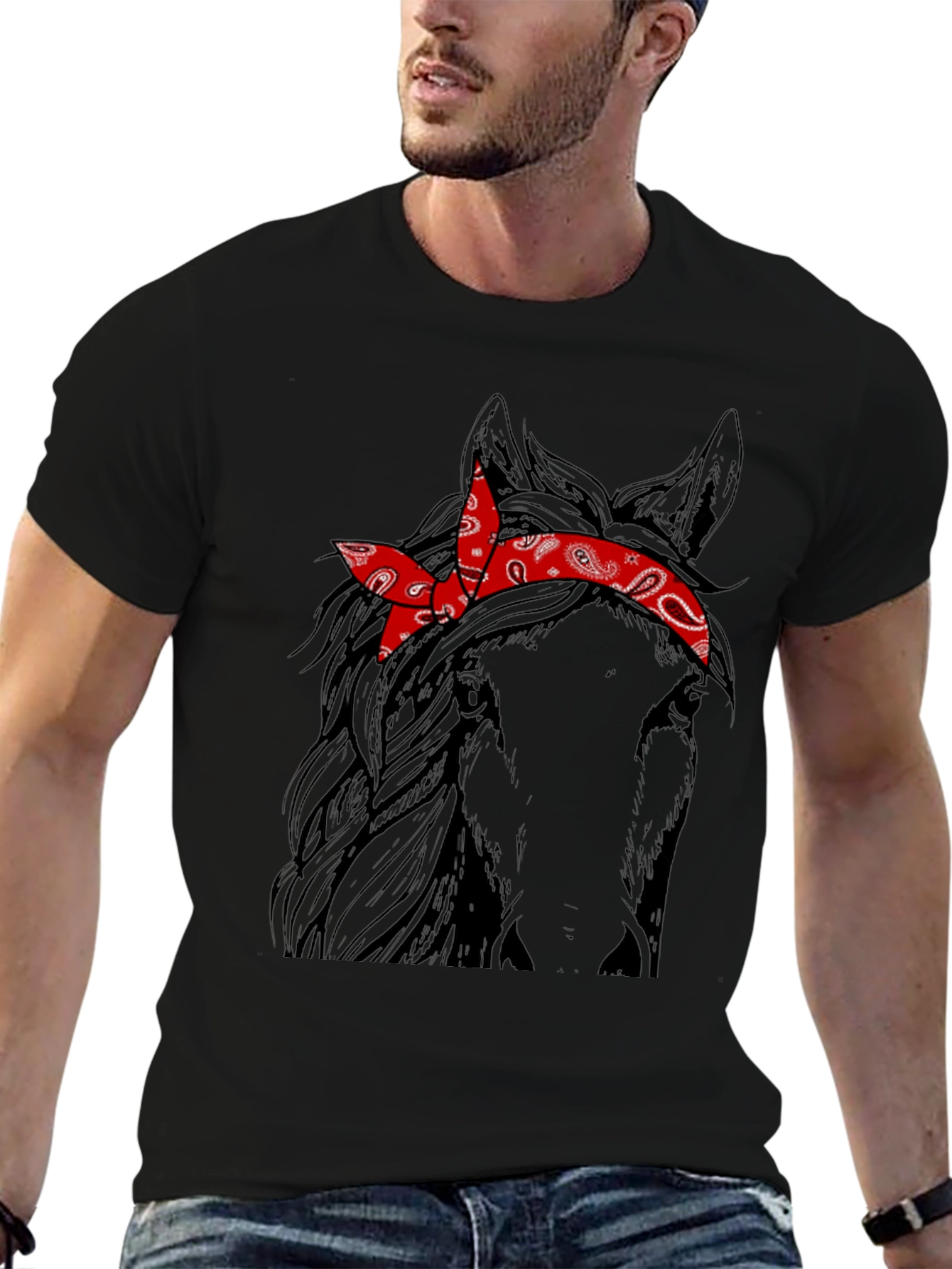 Horse with Bandana Graphic Tee