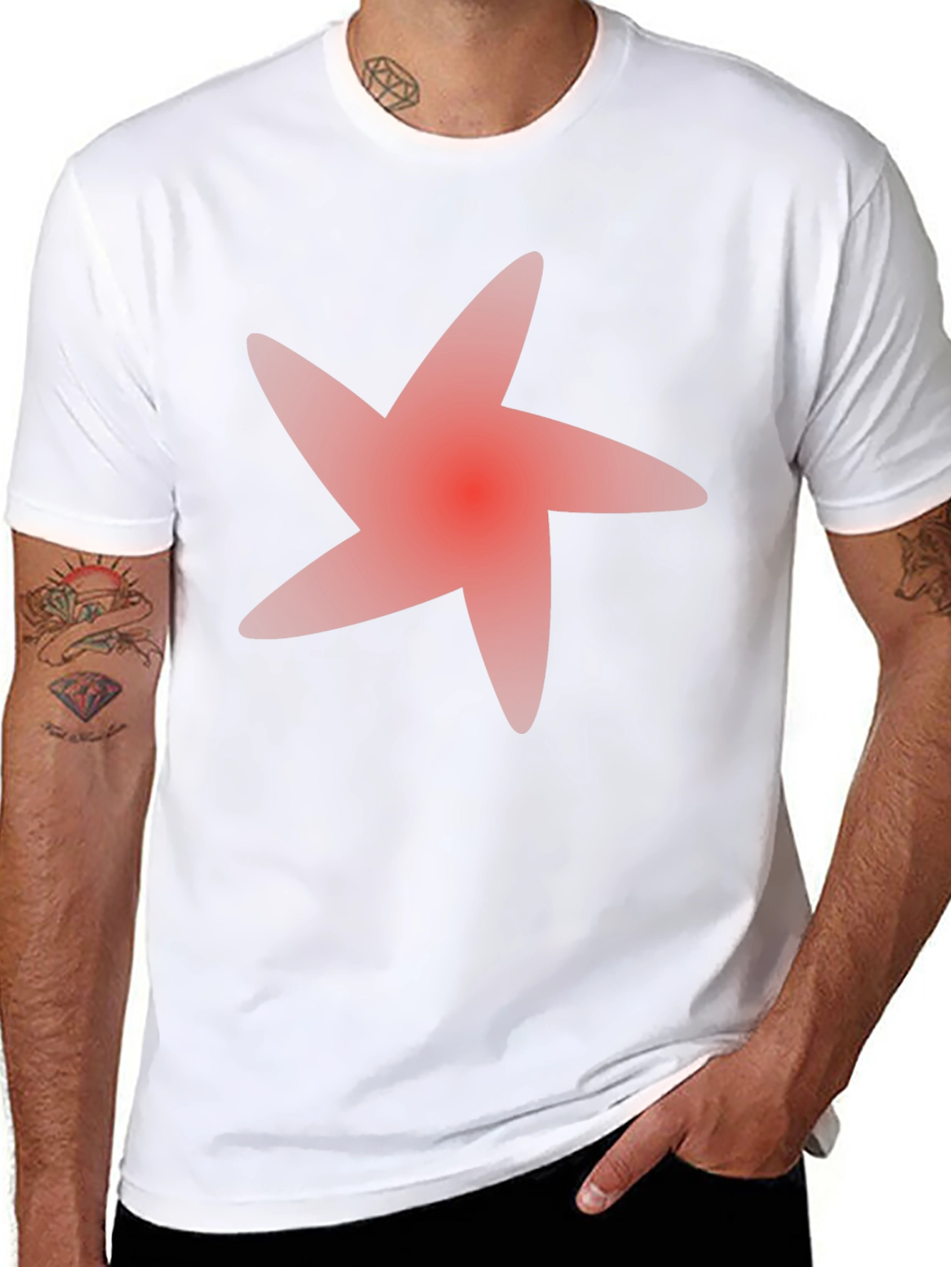 Bold Star Graphic Tee - Casual Black T-Shirt