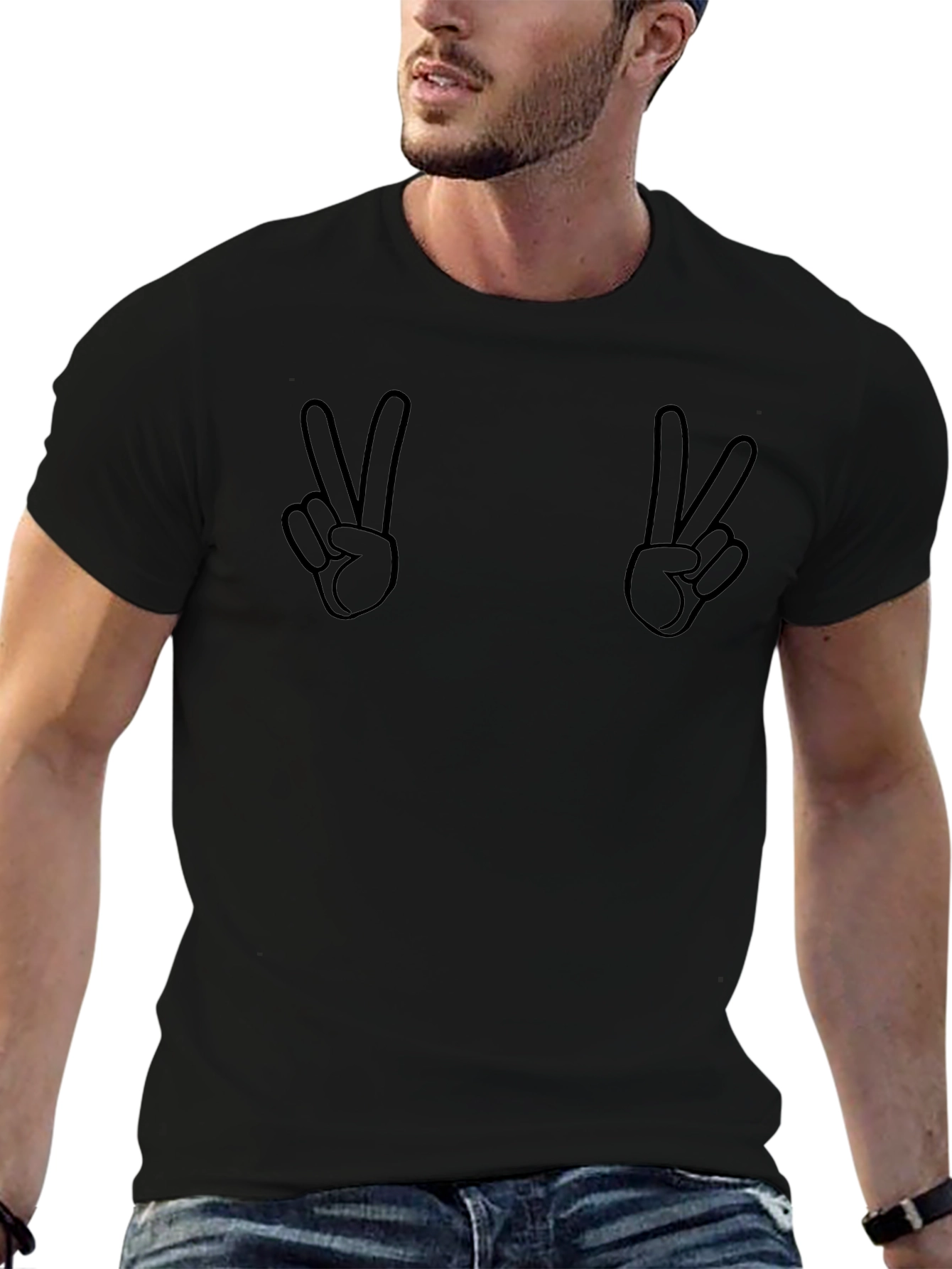 Peace Sign Graphic Tee - Relaxed Fit Cotton T-Shirt