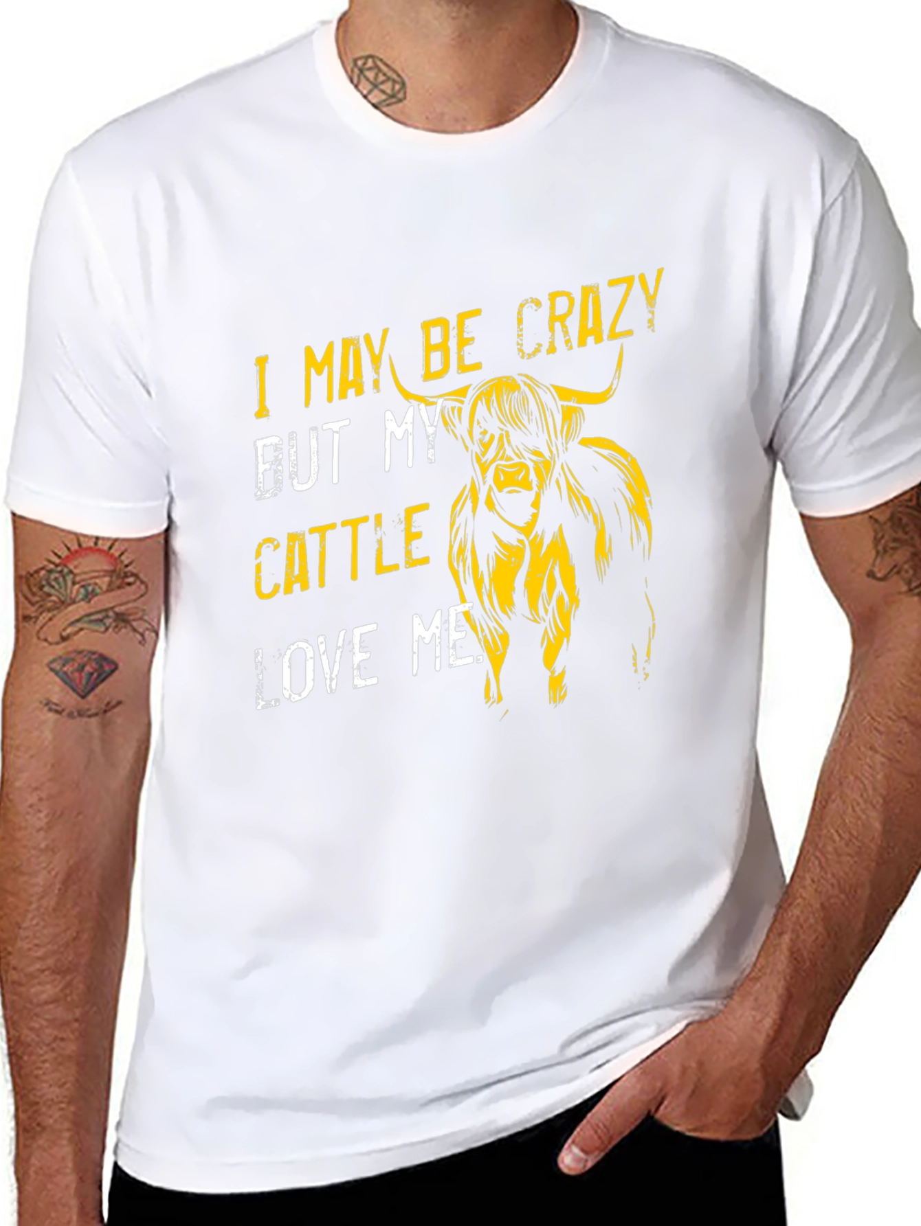 Crazy Cattle Lover T-Shirt - Highland Cow Graphic Tee