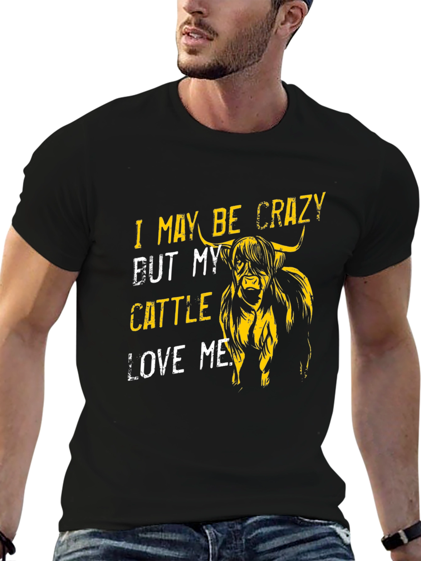 Crazy Cattle Lover T-Shirt - Highland Cow Graphic Tee