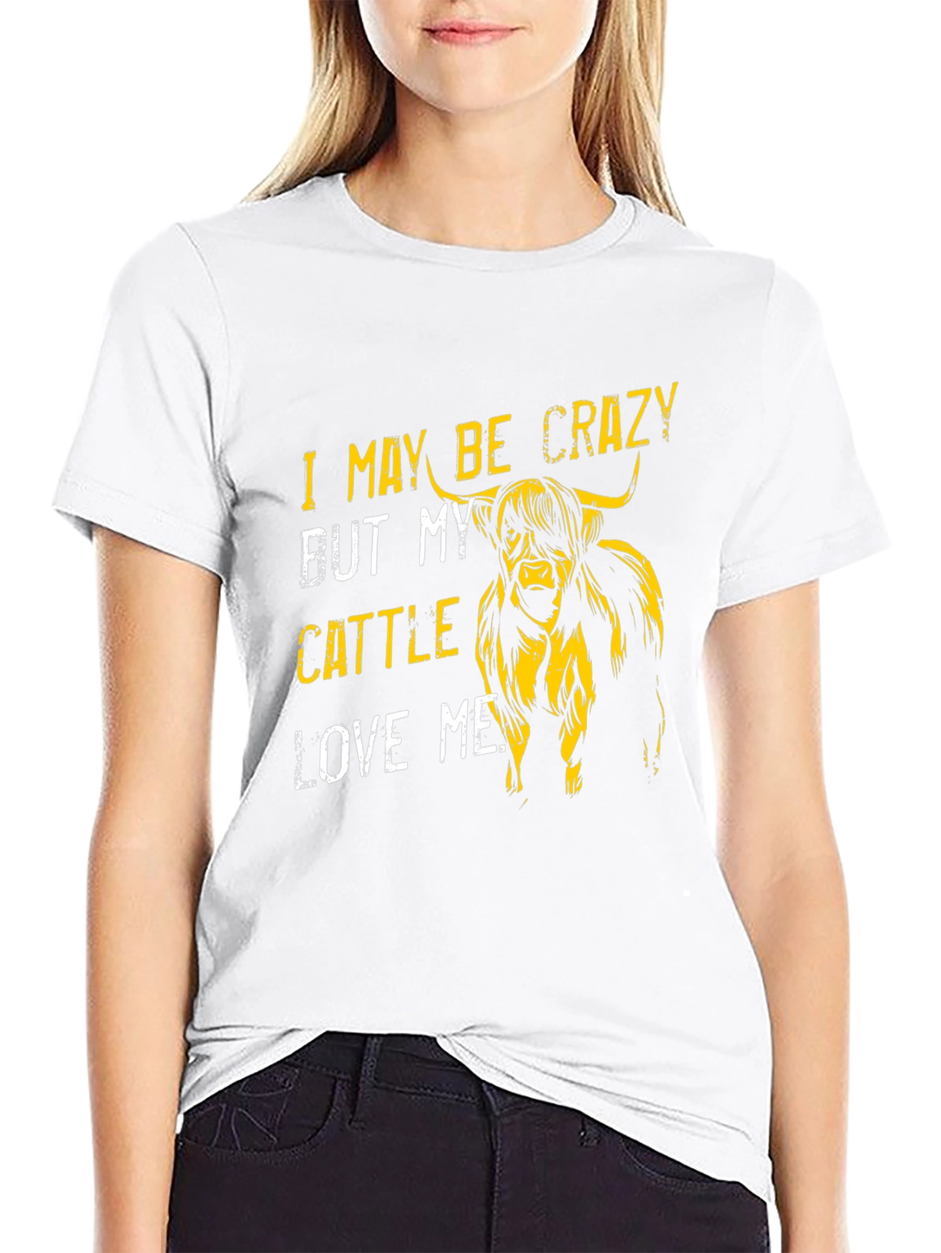 Crazy Cattle Lover T-Shirt - Highland Cow Graphic Tee