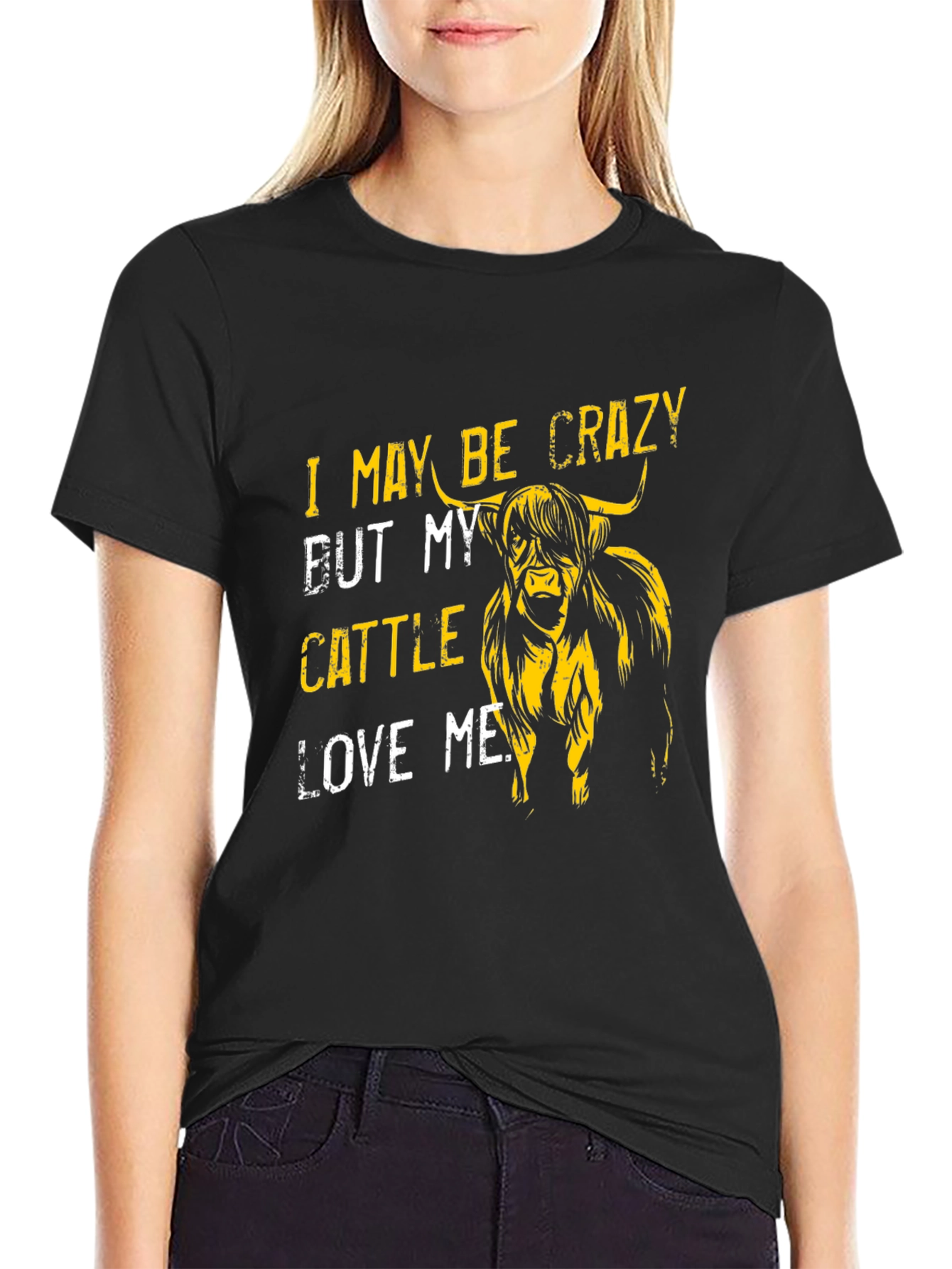 Crazy Cattle Lover T-Shirt - Highland Cow Graphic Tee