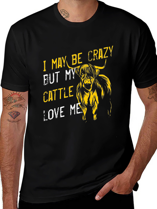 Crazy Cattle Lover T-Shirt - Highland Cow Graphic Tee