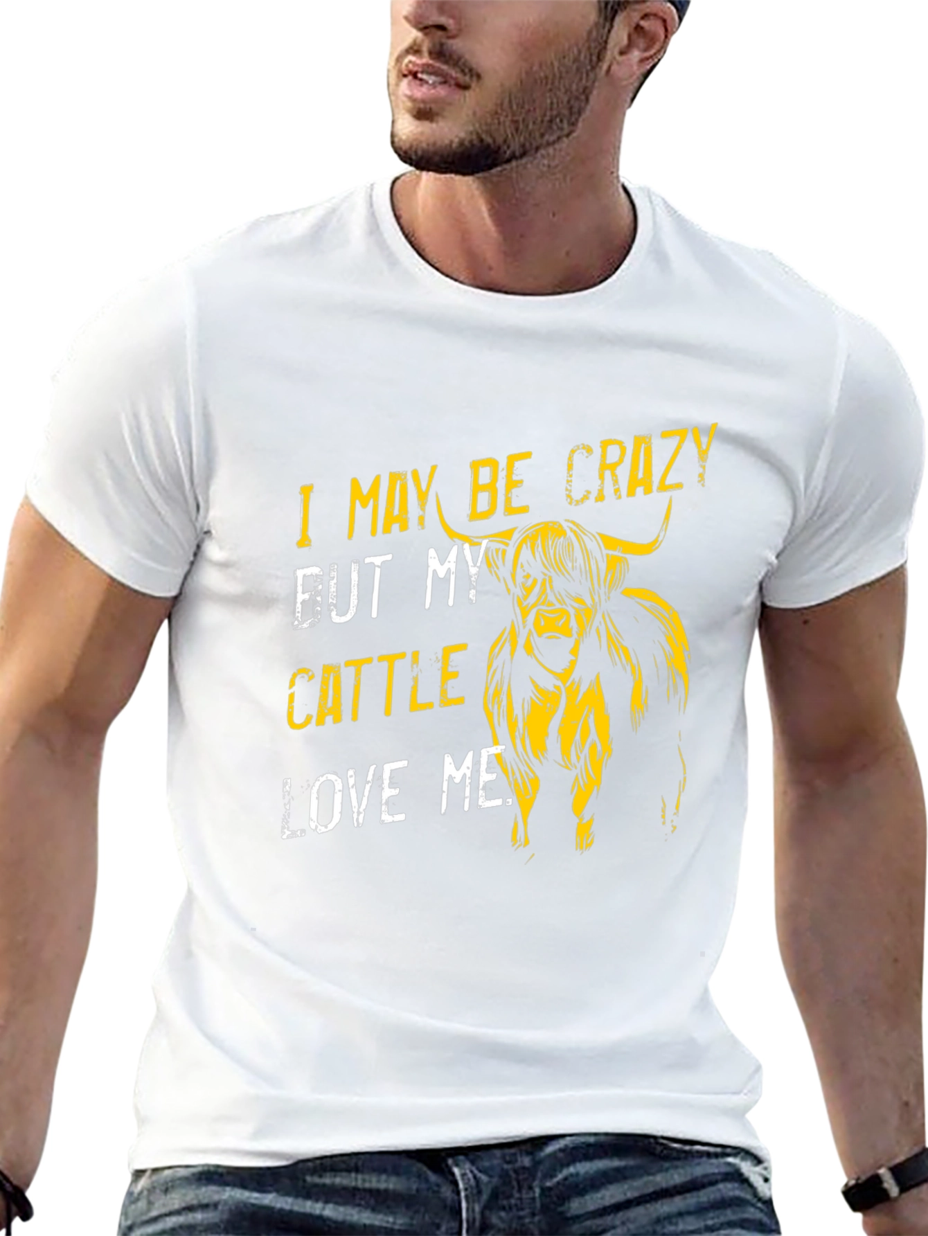 Crazy Cattle Lover T-Shirt - Highland Cow Graphic Tee