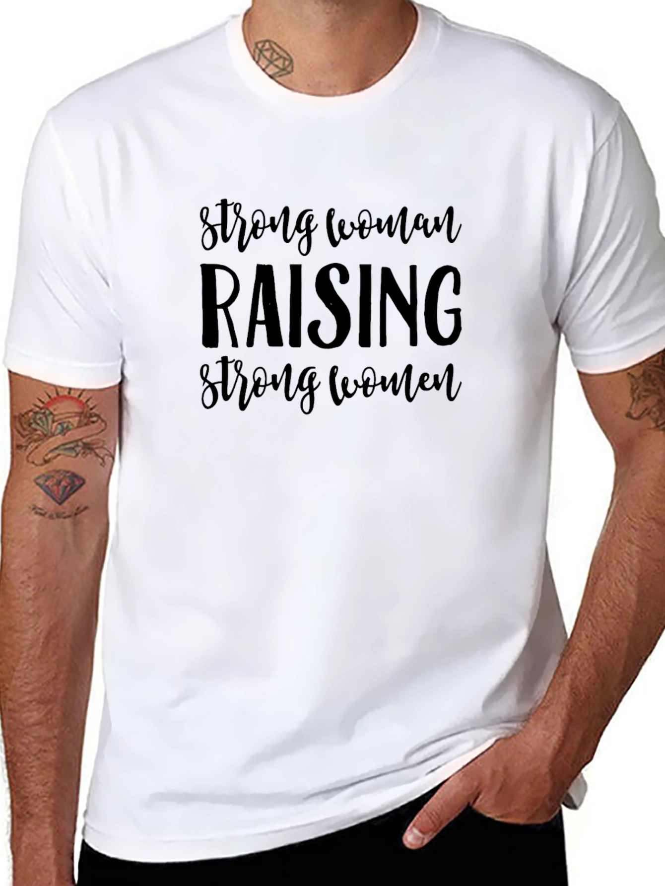 Strong Woman Raising Strong Women Black T-Shirt