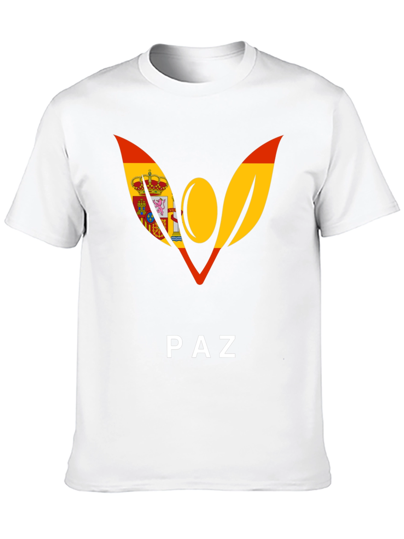 Spain Flag Peace Symbol Black T-Shirt