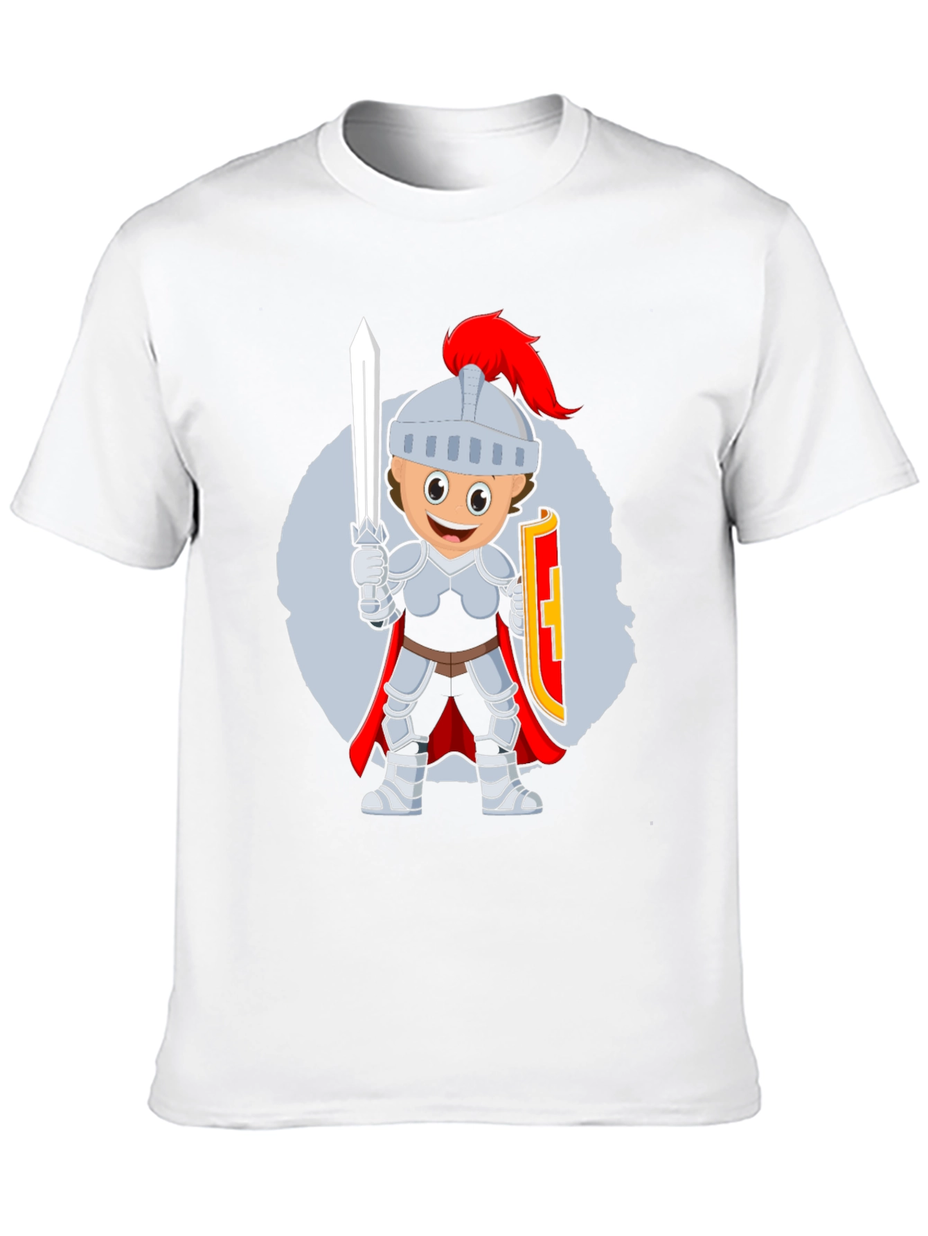 Knight Cartoon T-Shirt - Black Cotton Blend