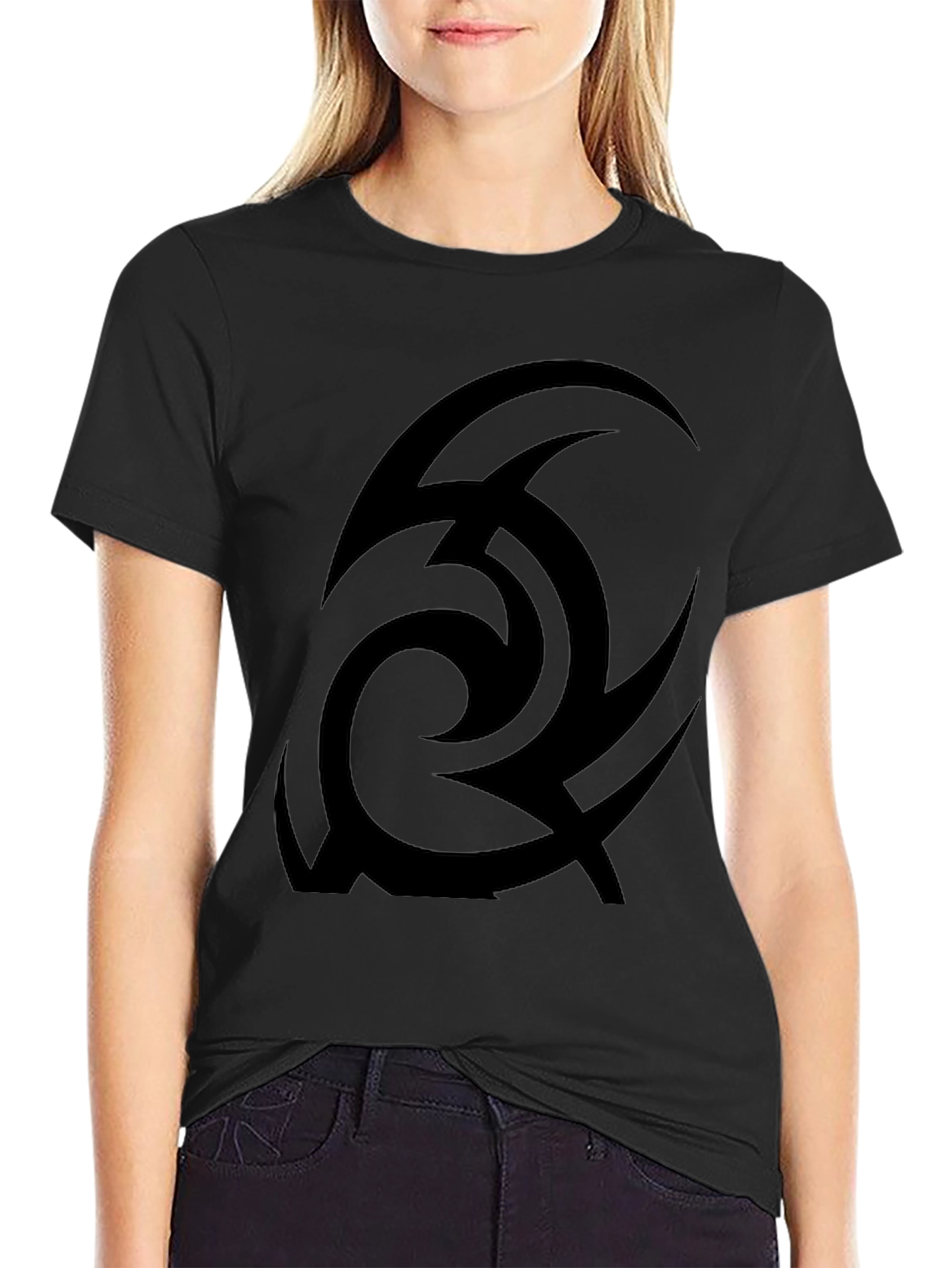 Tribal Design Black T-Shirt